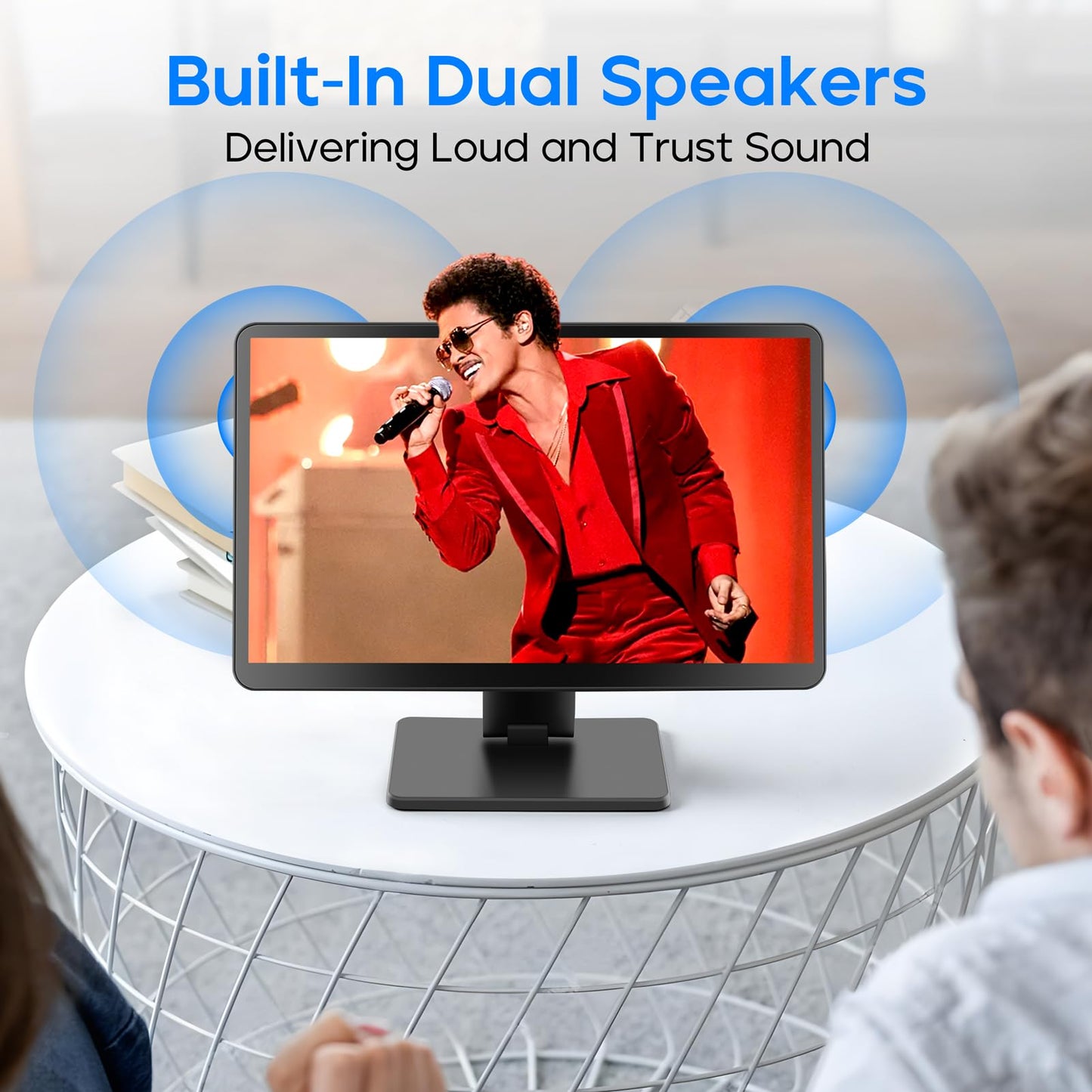 Touch Screen Monitor with Case,ROADOM 10.1’’ Raspberry Pi Screen, IPS FHD 1024×600,Responsive and Smooth Touch,Dual Built-in Speakers,HDMI Input,Compatible with Raspberry Pi 5/4/3/Zero,Versatile Stand
