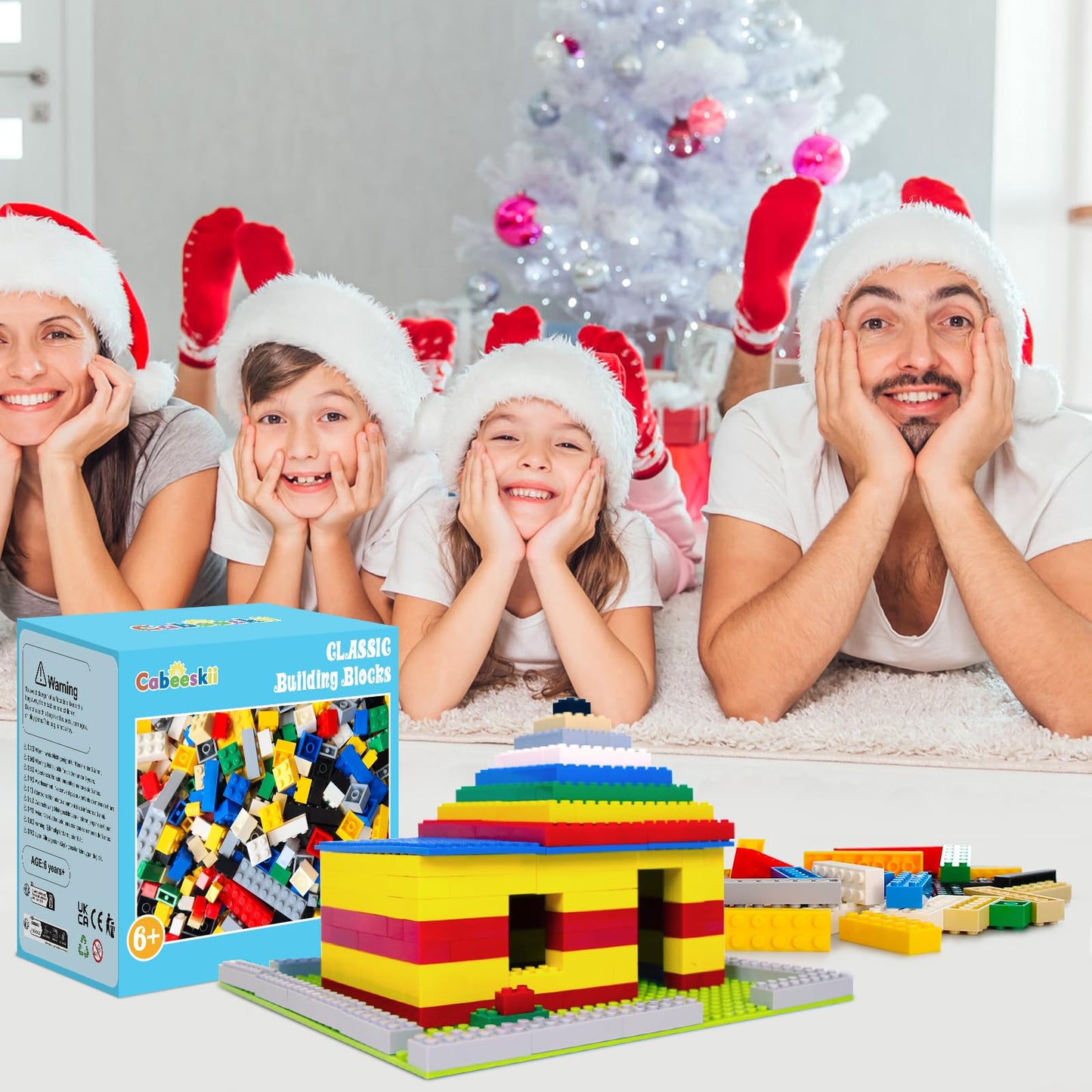 Cabeeskii 560 Pieces Gray Classic Building Blocks Bulk with 2 Base Plates, Building Bricks in 7 Size, Compatible with All Major Bricks, for Kids & MOC Lovers