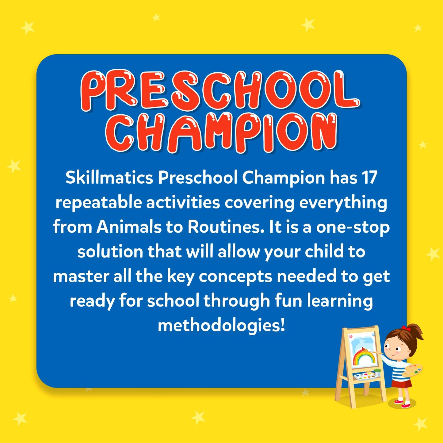 Skillmatics Educational Game : Preschool Champion | Reusable Activity Mats with 2 Dry Erase Markers | Gifts & Preschool Learning for Ages 3-6