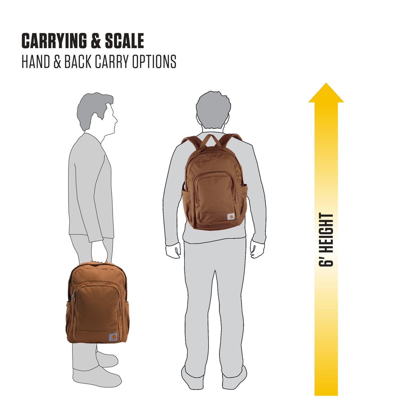 Carhartt 25L Classic Laptop Backpack, Durable Water-Resistant Pack W/ 16" Laptop Sleeve and Multiple Organizational Compartments, Black