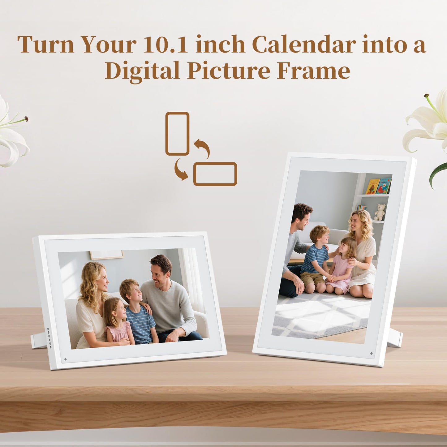 Smart Digital Calendar,10.1"HD Touchscreen Electronic Desk Calendar & Chore Chart, Touchscreen Interactive Display for Family Schedules with Meal Planner & Picture Frame & Lists