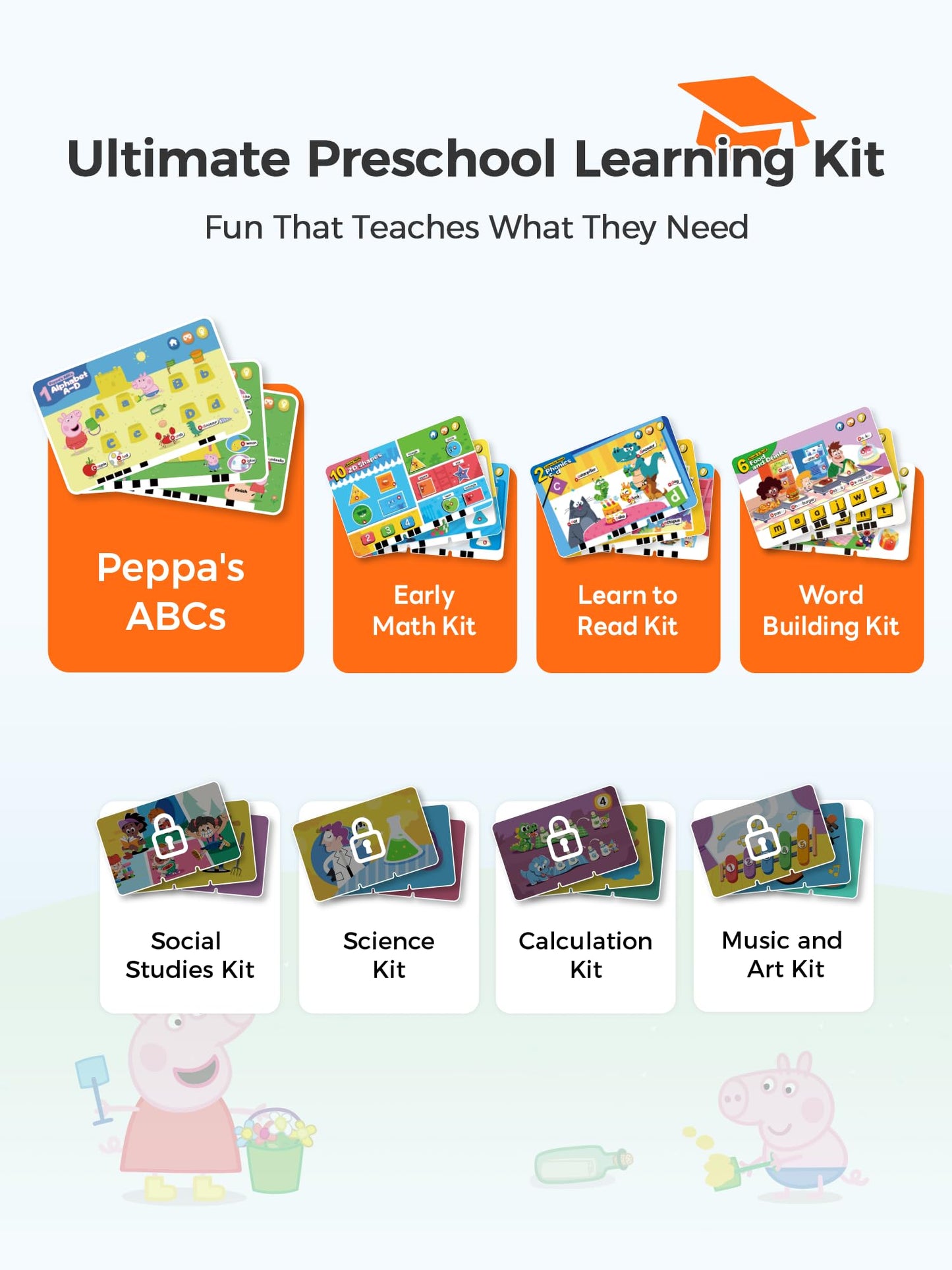 Think Academy Learning Pad - Screen Free Tablet with Flash Cards Inserted to Learn Alphabet, Numbers, Early Math, Logic, Nature and Daily Life, Educational Toys Gift for 3 4 5 Years Old Boys Girls