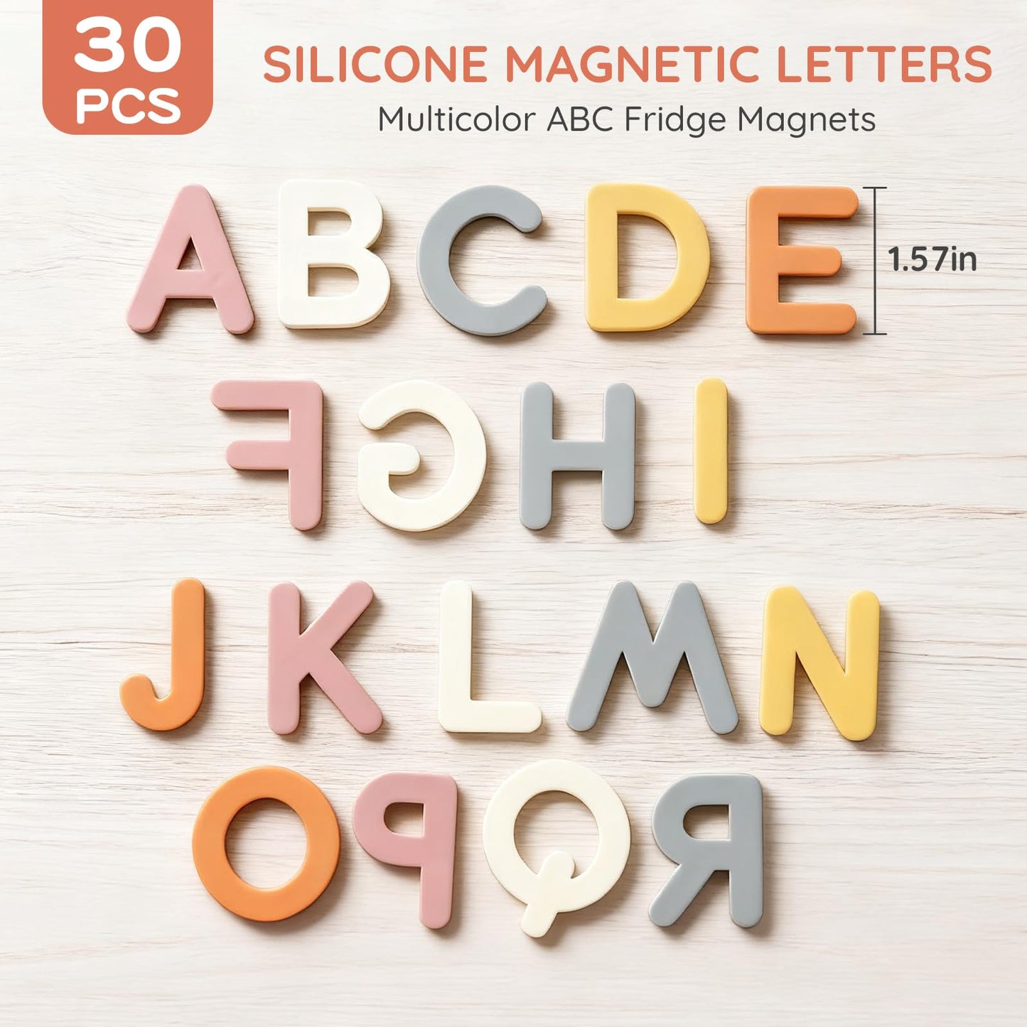 Silicone Alphabet Magnetic Letters, 30PCS Alphabet Magnets Toys ABC Letter Puzzles Preschool Educational Learning Toys Gifts for Girls Boys Toddlers Kids