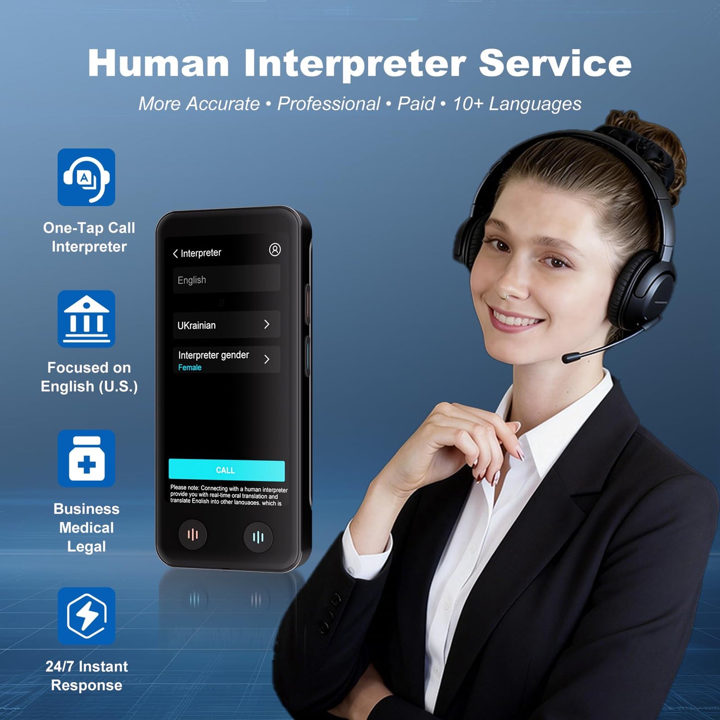 iTour D-pro Language Translator Device, Real time Instant Voice Translator, Dual Screen Online & OfflineTranslation Device for Business, Travel and Learning