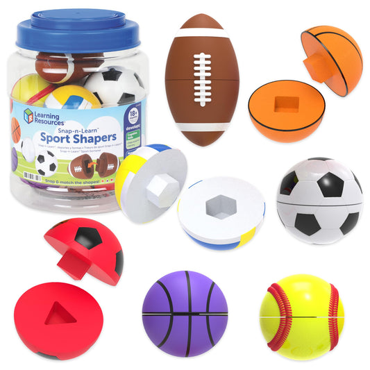 Learning Resources Snap-n-Learn Sports Shapers - Fine Motor Skills Toys for Toddlers, Preschool Matching Toy, Sorting and Color Recognition Skills, Sensory Bin, Birthday Gifts for Boys and Girls