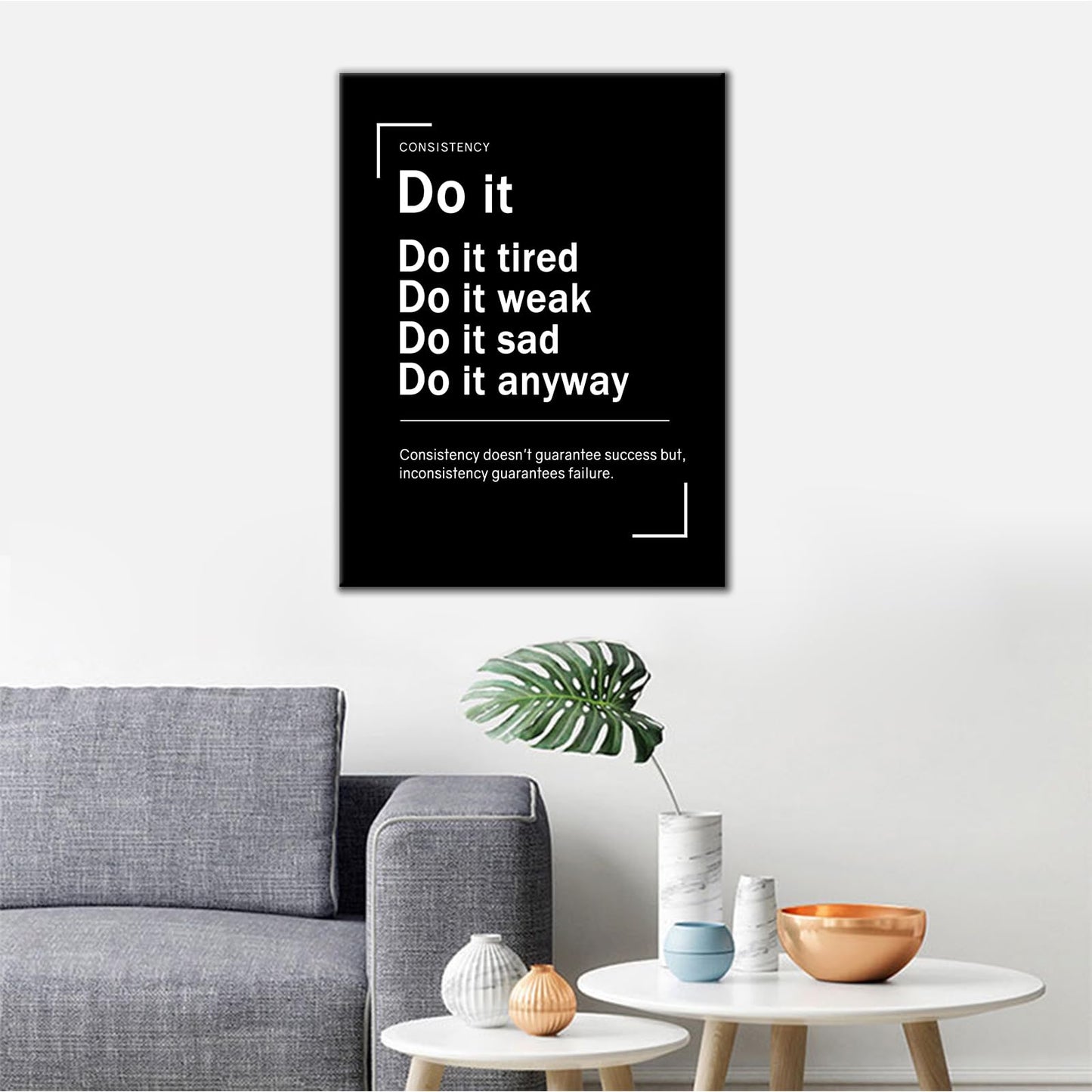 Motivational Canvas Framed Wall Art Do It Inspirational Entrepreneur Quotes Picture Print for Office Painting Poster Wall Decor for Modern Home Kitchen Teens Room Ready to Hang [18''Wx24''H]