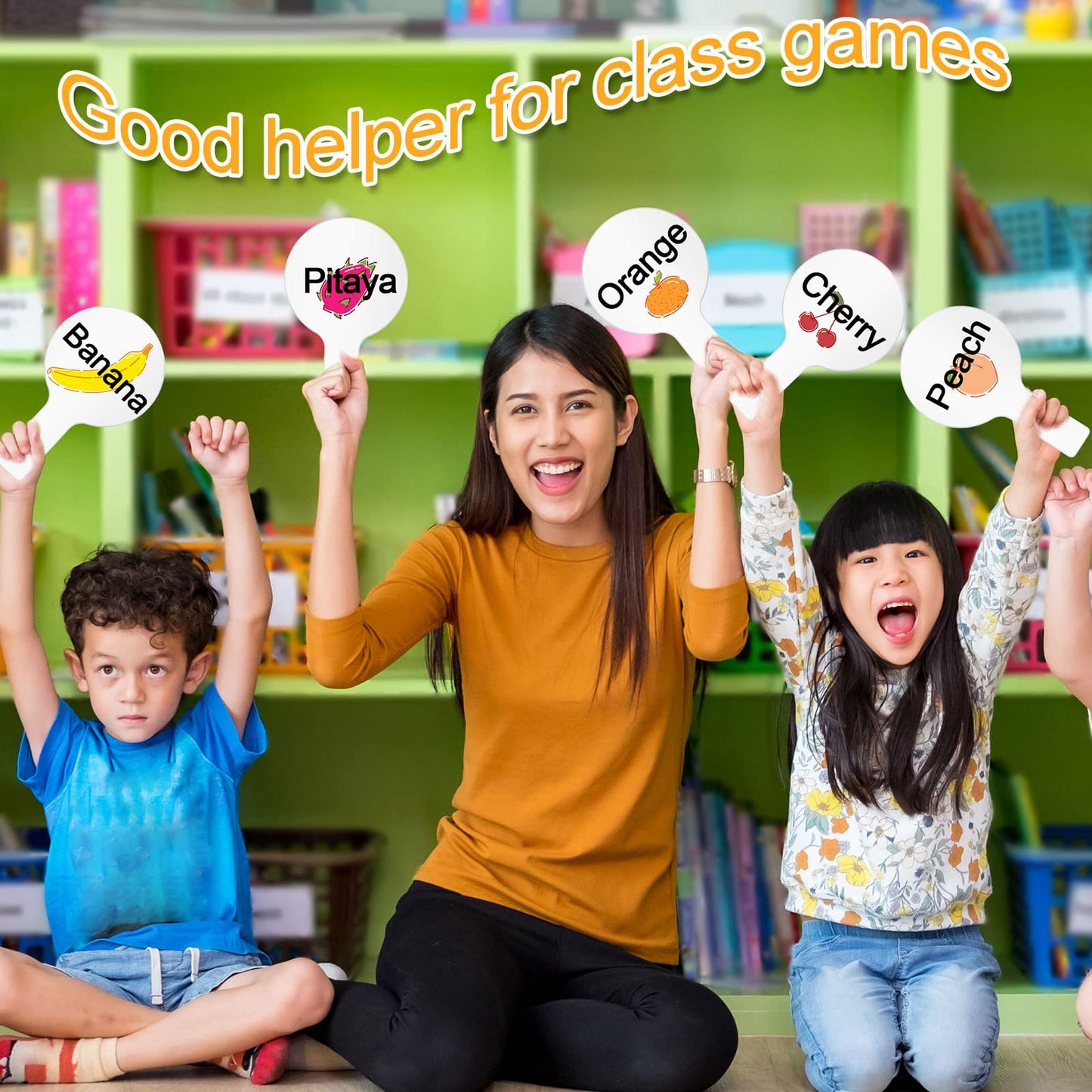 12 Sets 5x9 Inch Answer Dry Erase Paddles and 12 Black Marker Set Handheld Small Dry Erase Board Double Sided Auction Paddles Handheld Whiteboard for Classroom Voting Answering Auction Bidding