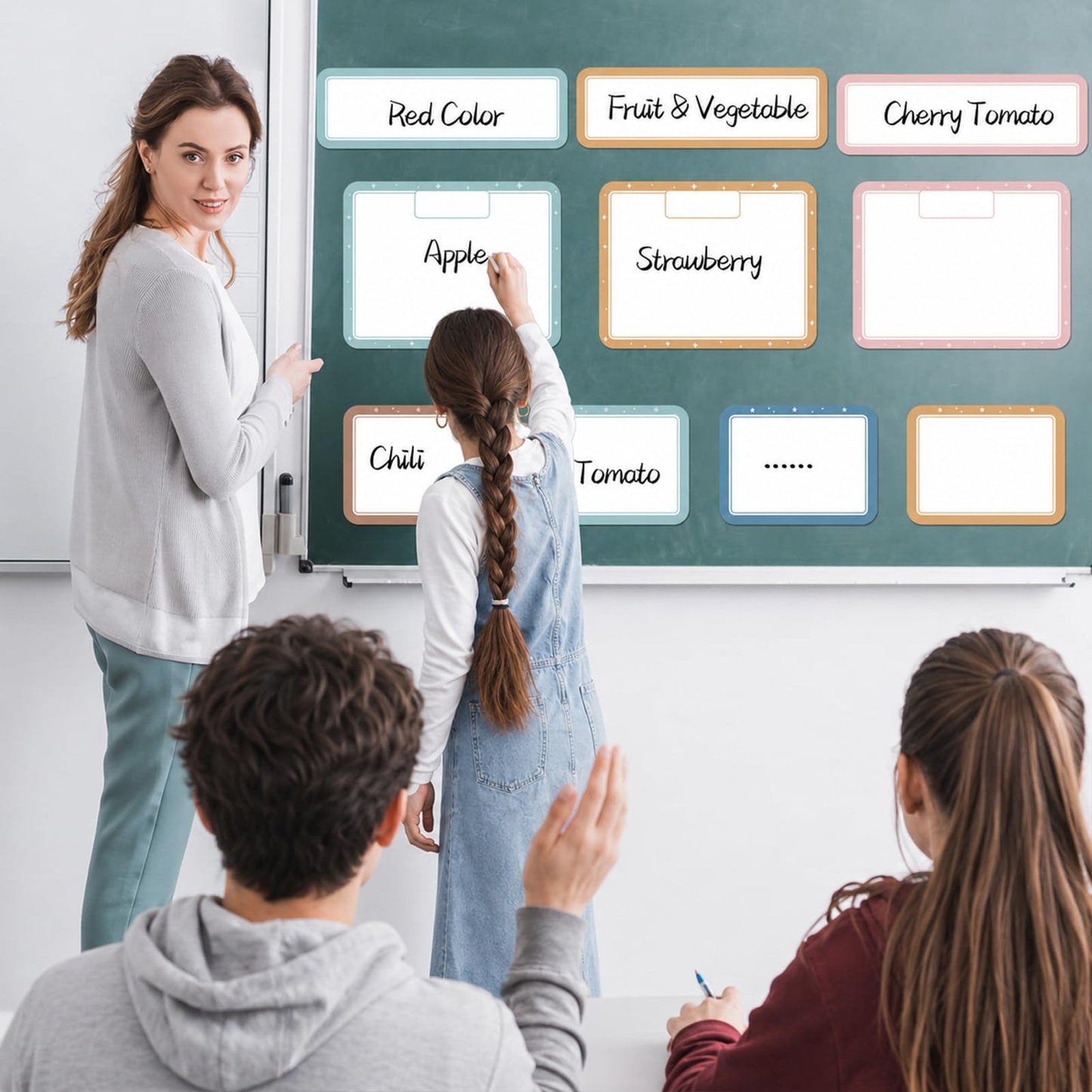 15 Pcs Magnetic Write Wipe Paper Organization Chart Boho Dry Erase Objectives Learning Magnets for Classroom Whiteboard Great for Classroom Goals Targets School Whiteboard Teaching Essential Supplies