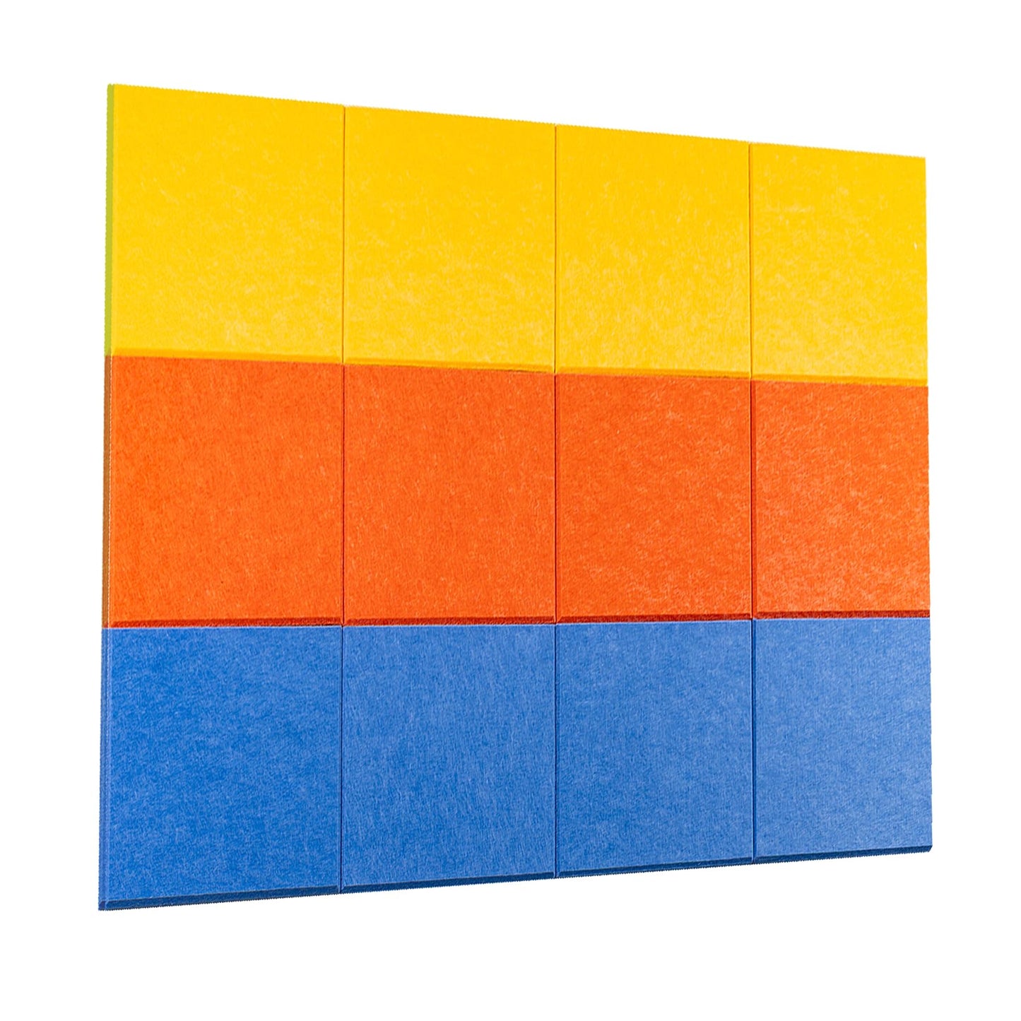 Bulletin Board 40x30in, 12 Count 9.8 x 9.8in Felt Wall Tiles with Removable Adhesive Tape, Cork Board Alternative for Walls, Wall Decor, Kids Art Display, Kids Room (Primary Collection)