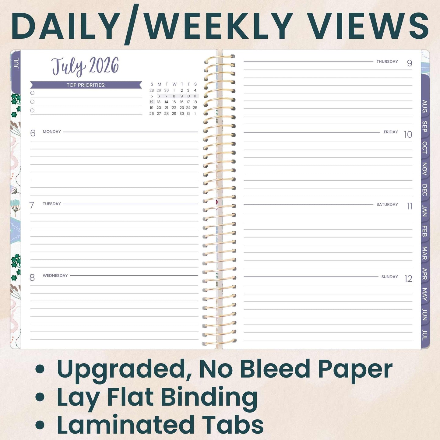bloom daily planners 2026-2027 Planner - Academic Year (July 2026 - July 2027) Monthly & Weekly Soft Cover Planner for Women - 13 Month Calendar Agenda Book with Stickers - 5.5" x 8.25" - Seaside Whimsy