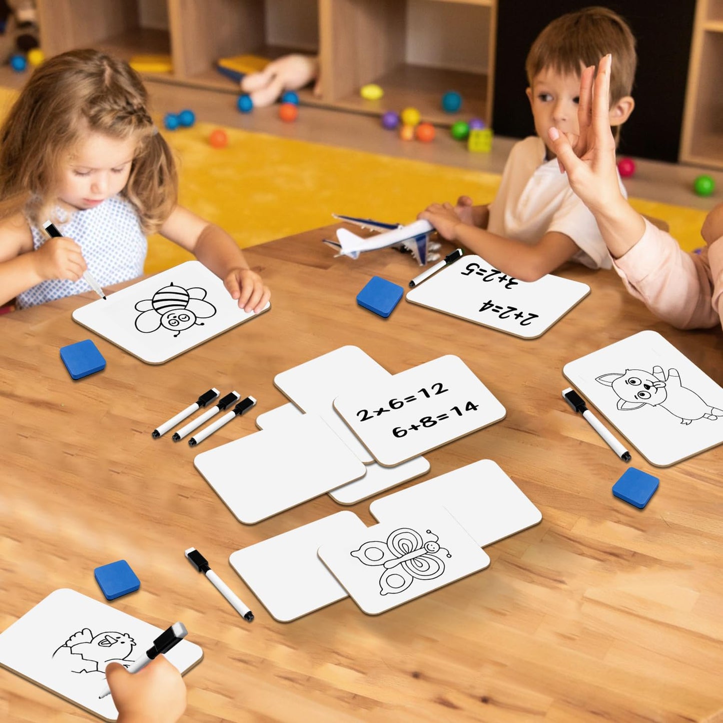12-Pack Dry Erase Boards 5" x 7" Double-Sided Mini Whiteboard Set – Includes Markers & Erasers – Perfect for Students, Teachers, and Classroom Use