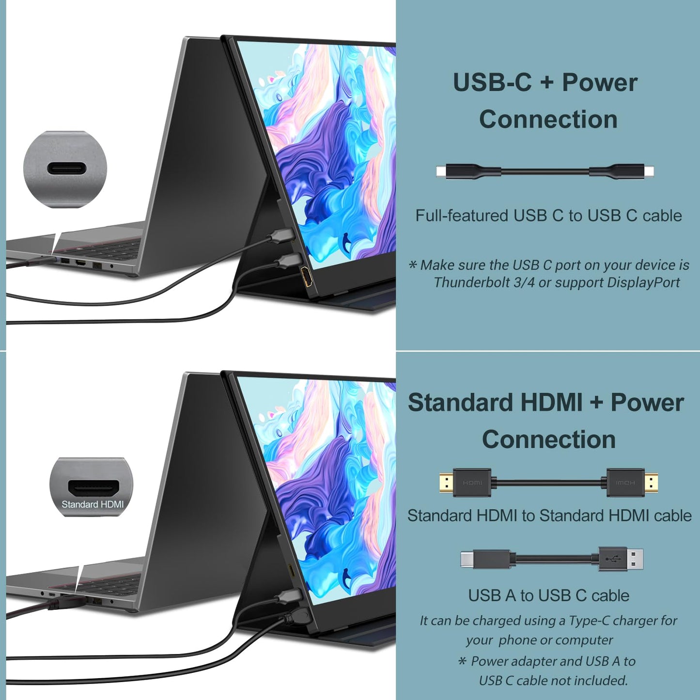InnoView Portable Monitor, 15.6 Inch FHD 1080P HDMI USB C Second External Monitor for Laptop, Desktop, MacBook, Phones, Tablet, PS5/4, Xbox, Switch, Built-in Speaker with Protective Case