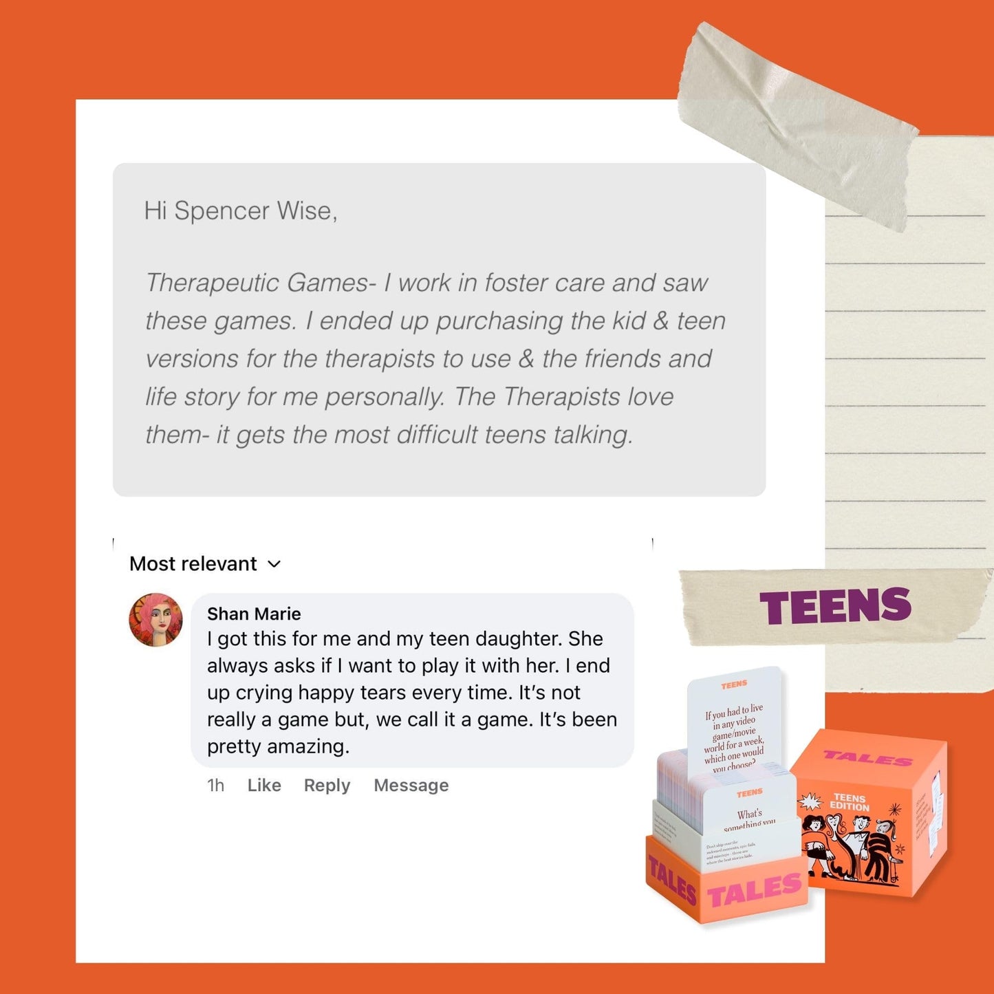 TALES 150 Conversation Cards, Teens Edition, Fun Family Games for Teens, Perfect for Dinners, Road Trips, Classrooms & Game Nights, Gifts & Gatherings, Conversation Starters to Spark Creativity