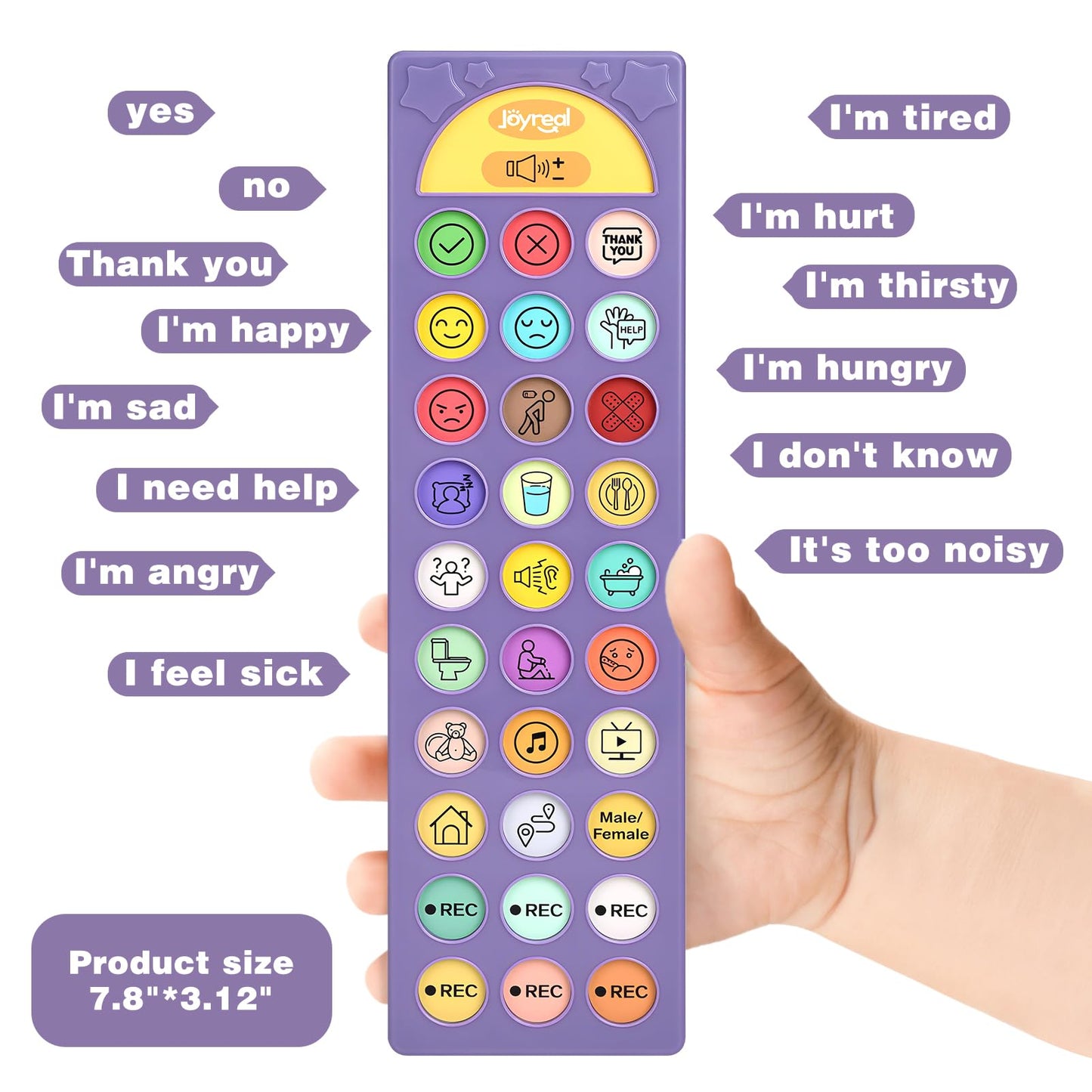 AAC Device for Autism, Joyreal Non Verbal Communication Tools for Speech Therapy & Stroke Rehab. Autism Talking Aids with 6 Programmable Buttons & Adjustable Volume, Autism Toys for Kids and Adults
