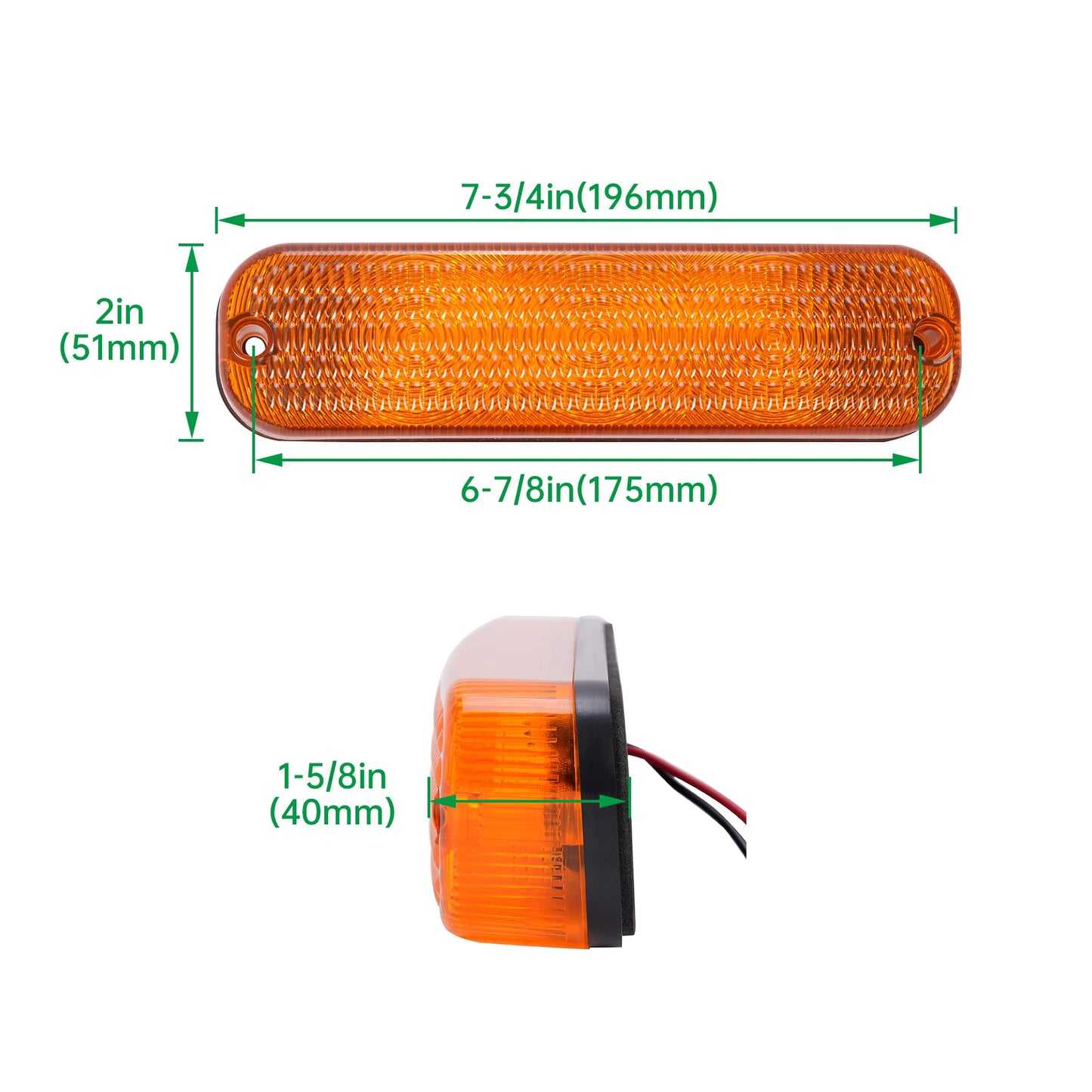 HECASA LED Flashing Amber Cab Light AR60250 for John Deere Tractor 30 Series, 1Pc, Plastic