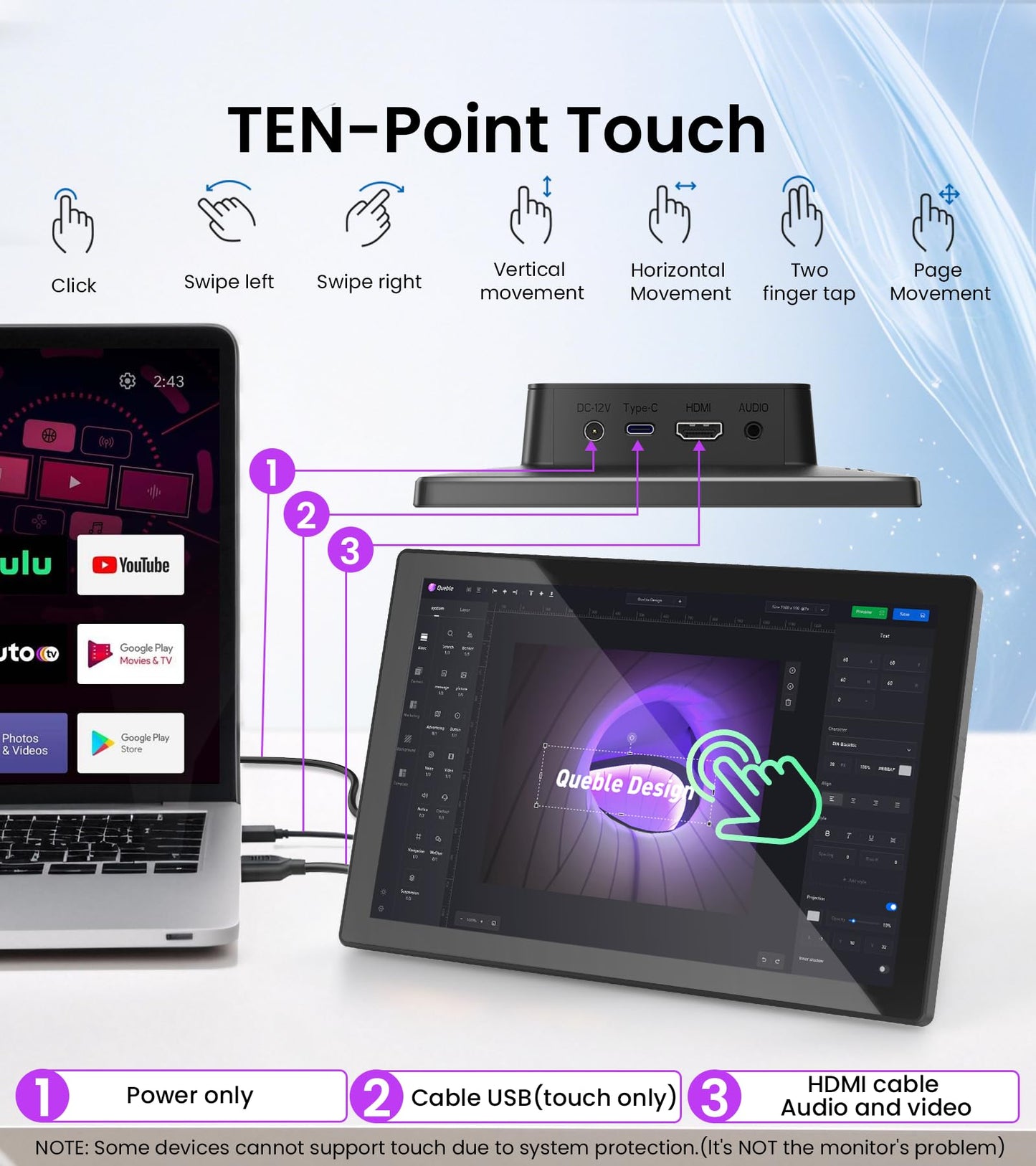 Forzola 10.1 Inch Touchscreen Monitor with case for pi, 1280x800 HD IPS Portable HDMI Touch Screen Display for Raspberry Pi 5/4B/3B+/3B/B+ Jetson Nano Win11/10/8/7 PC Laptop, Dual-Speaker, Fan