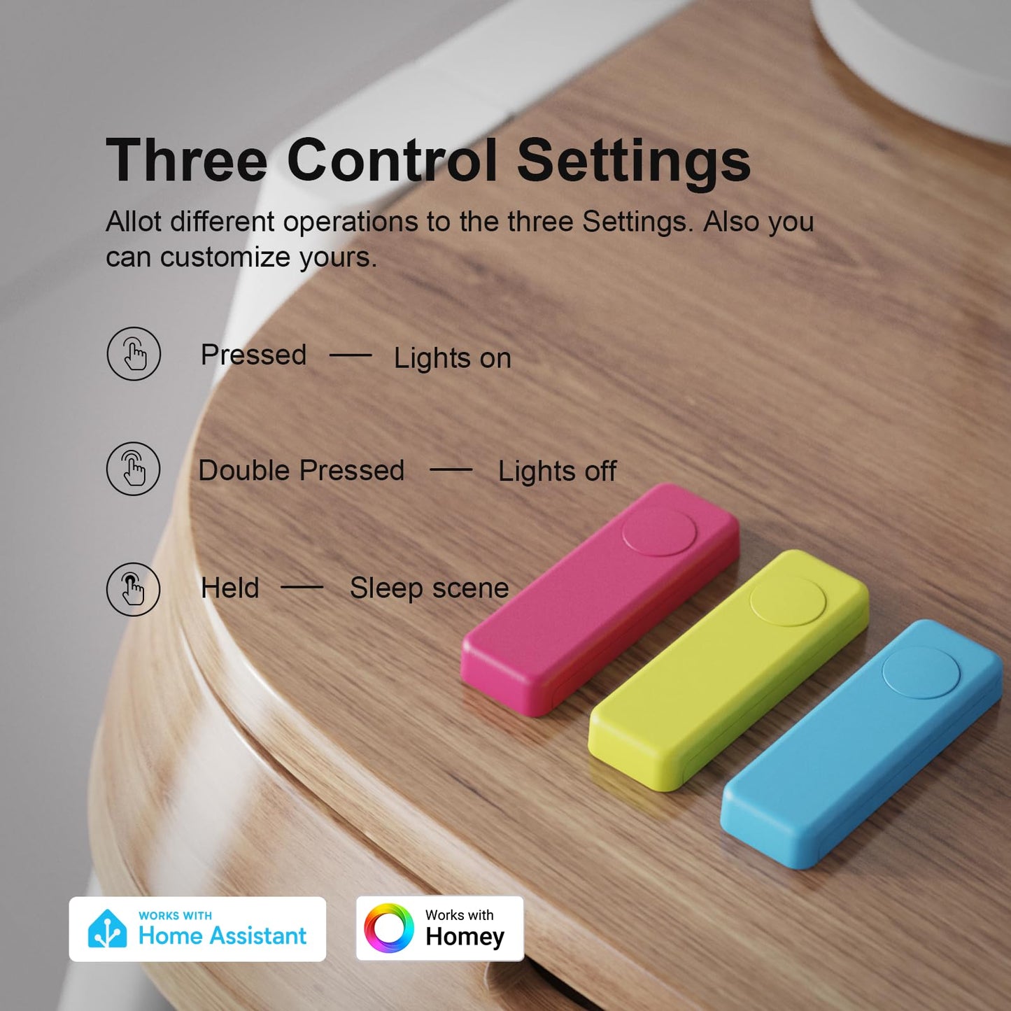 THIRDREALITY ZigBee Smart Button Red, 3-Way Remote Control, Require Zigbee hub, Work with SmartThings, Aeotec, Hubitat, Home Assistant, Third Reality Hub, Battery Included.