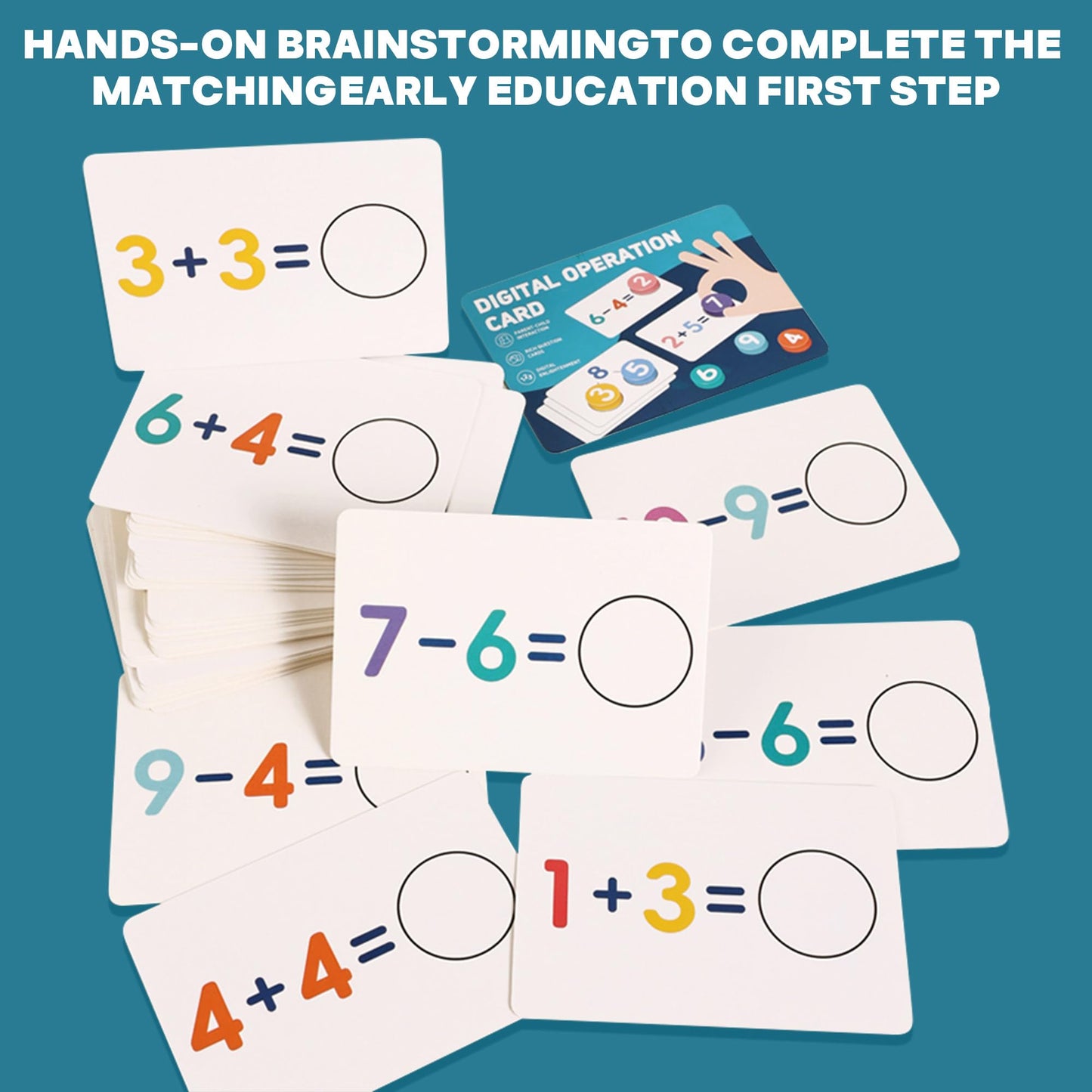 Montessori Digital Operation Cards 54 Cards with 108 Faces Addition & Subtraction Games for Toddlers Early Math Learning Toys with Mnemonic Table