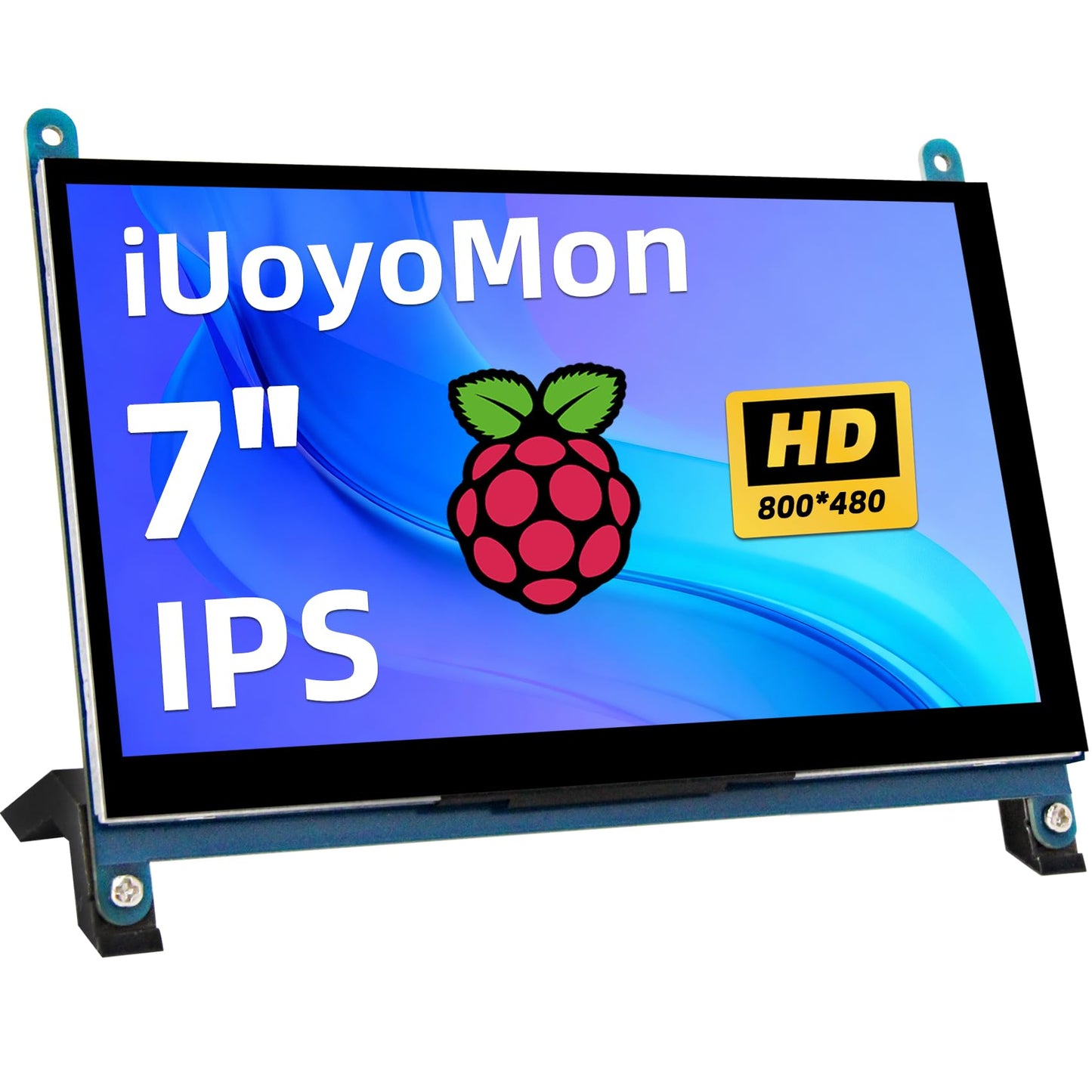 iUoyoMon 7 Inch Screen for Raspberry Pi, 1024×600 IPS HDMI Capacitive Screen LCD Display, Mini Portable Monitor Compatible with Raspberry Pi 5/4/3 BB Black Banana Pi Win11/10/8/7 (Non-Touch)