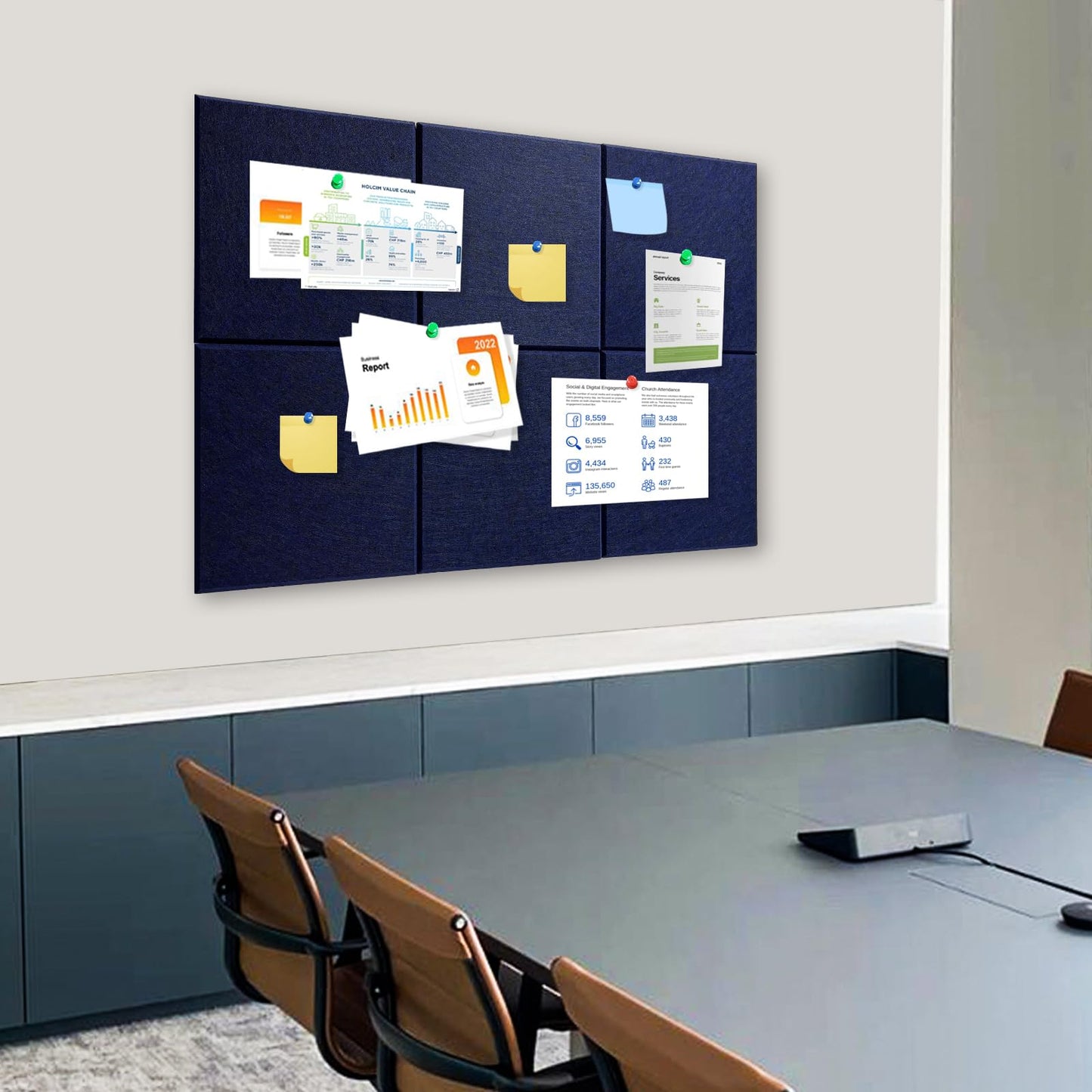 Thick Cork Board Tiles for Wall with Push Pins, Removable 36"x24"x0.47" Bulletin Board Sets, Magrowill 6 Packs Felt Panels Self-Adhesive Pin Board