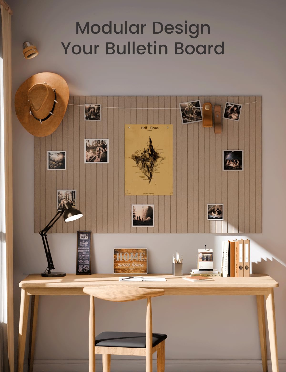 Large Felt Bulletin Board 48" x 36" Cork Board Alternative-12 Pack with 70 Safe Removable Adhesive Tabs, Cork Boards for Walls Cork Board for Home Office Classroom Pin Board-Taupe