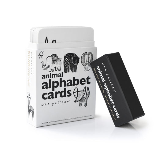 Wee Gallery High Contrast Alphabet Cards Letter Flash Cards, ABC Flashcards for Toddlers, Preschool Large Alphabet Flash Cards