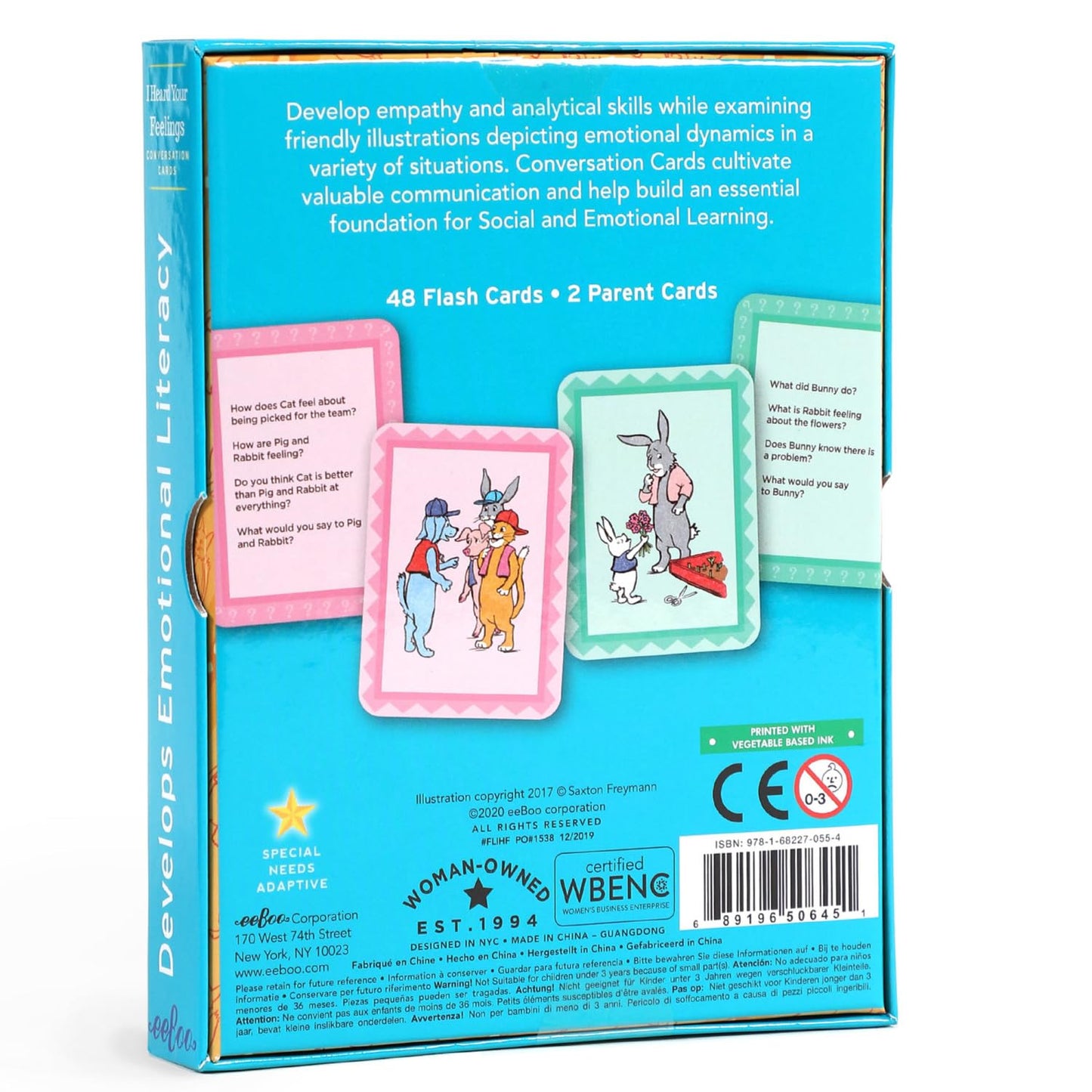 eeBoo: I Heard Your Feelings - 48 Conversation Flashcards, Develops Empathy Through Friendly Illustrations of Emotional Situations, Develop Social and Emotional Intelligence, for Ages 3 and up