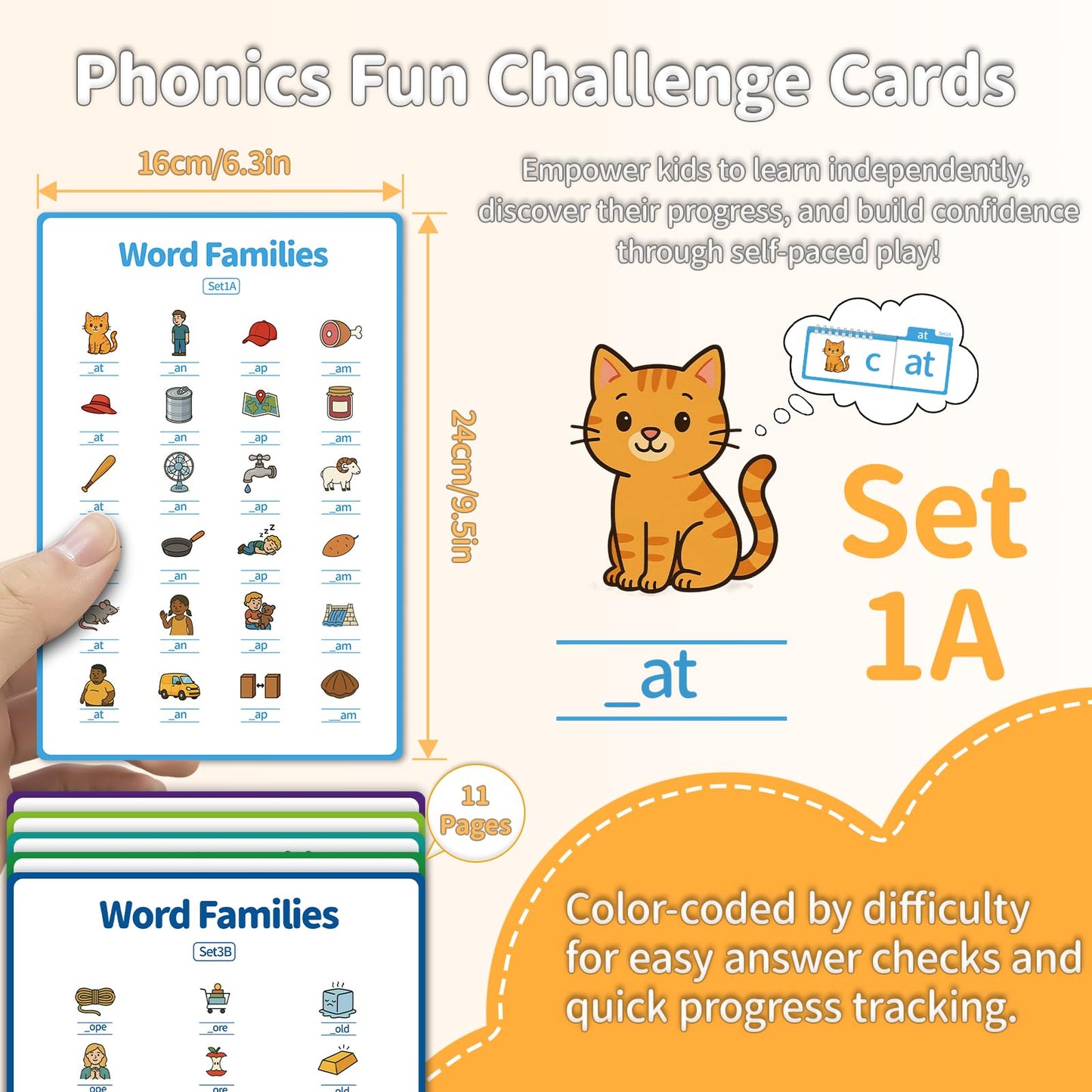 Phonics Flash Cards & Word Family Build Book, 40 Read & Rhyme Flip Books, Learn to Read for Kids Ages 3-8, Engaging Educational Tools for Preschool-Kindergarten, Fun Sight Word Games & Phonics Games