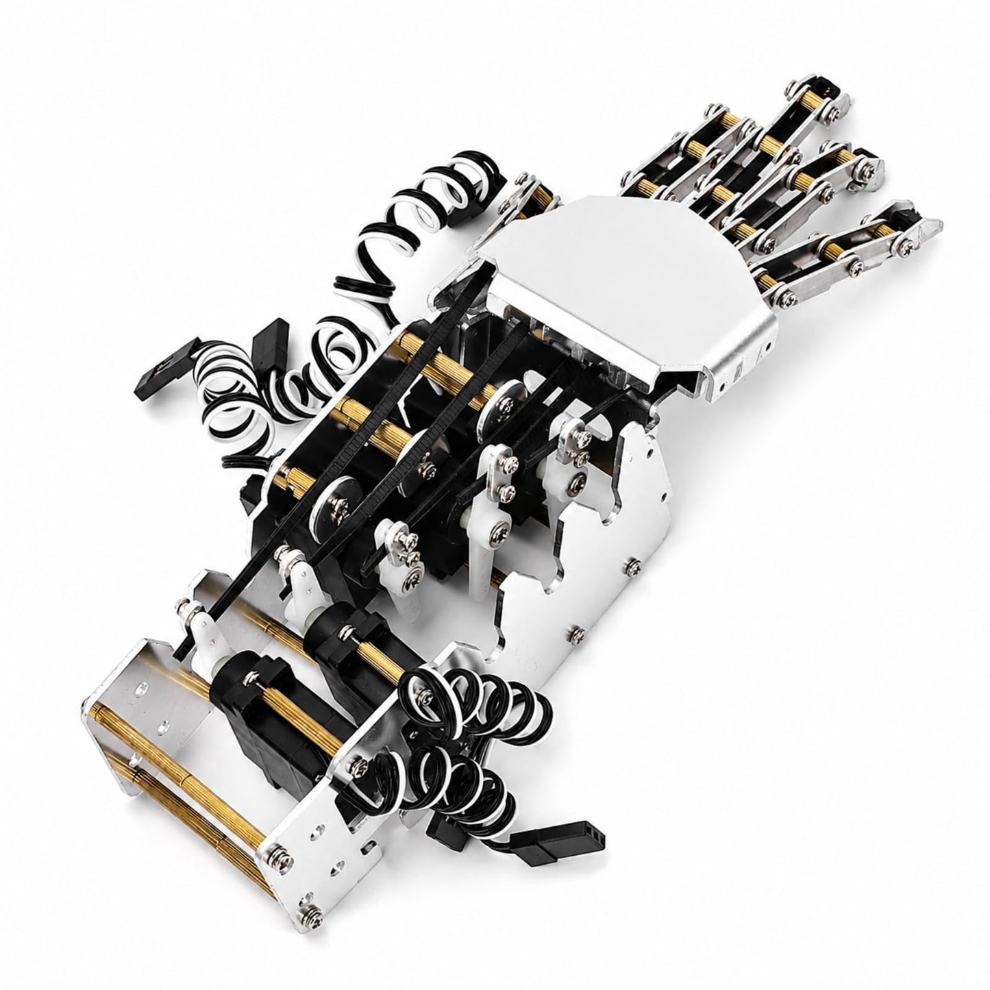 Robot Hand Kit, 5 Finger 180 Degree Movement Bionic Mechanical Arm DIY Kit with Analog Servos and Acrylic Aluminum Frame for Robotics Education and Secondary Development
