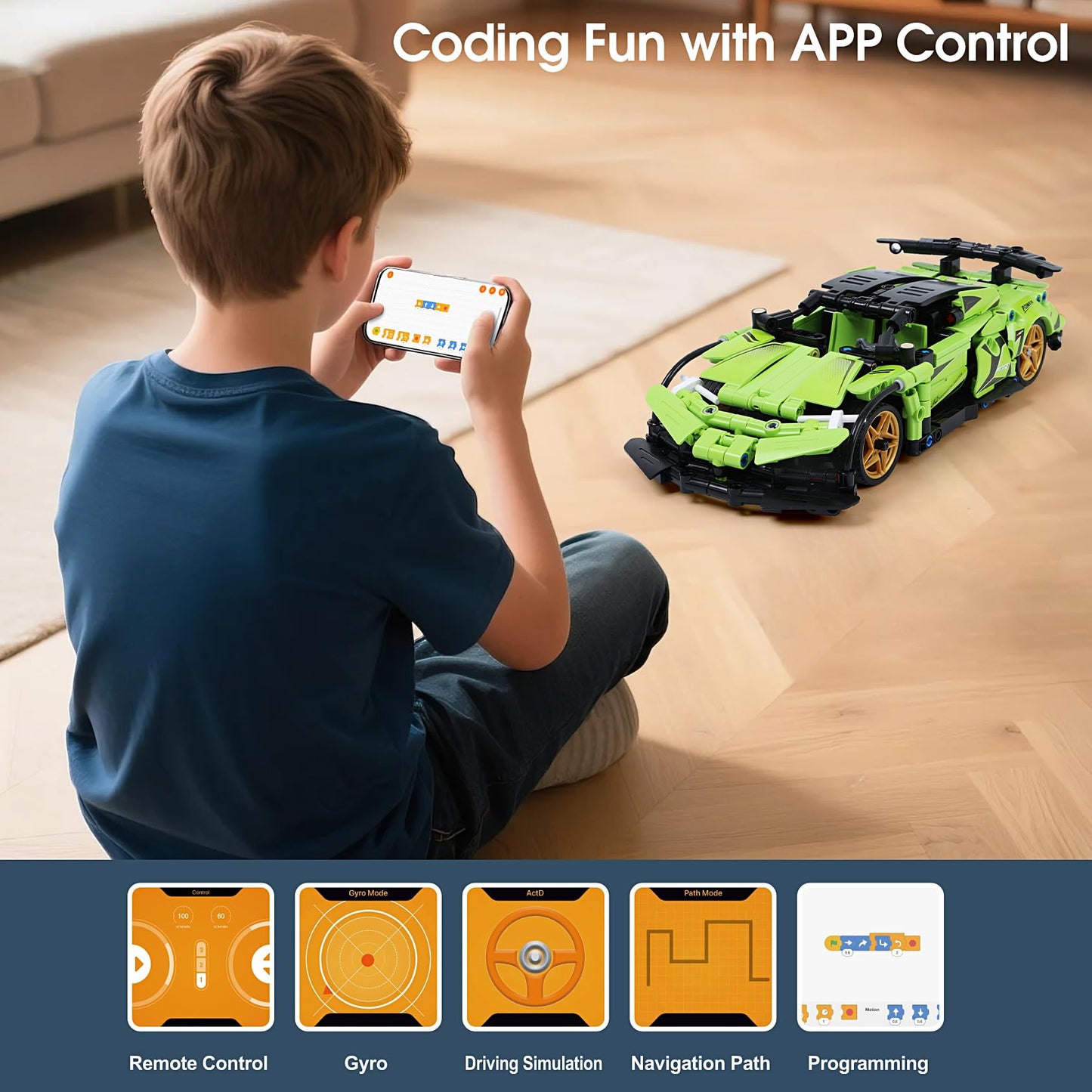 IQKidz STEM Building Blocks Kit for Kids - 2 in 1 Remote Control Race Car and Robot Toy, Great Gift for Boys, Teens Age 6 7 8-12+ Year Old Who Love Engineering and RC Sports Car Toys