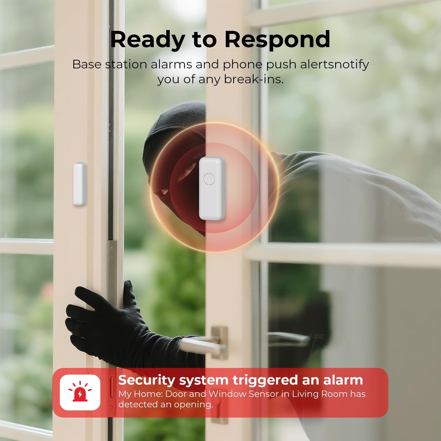 Hapippofa Wireless Home Security System, 8-Piece DIY Kit, No Monthly Fees, WiFi & 4G, Instant App Alerts, Works with Alexa & Google, Door Sensors, Motion Detection, Remote Control