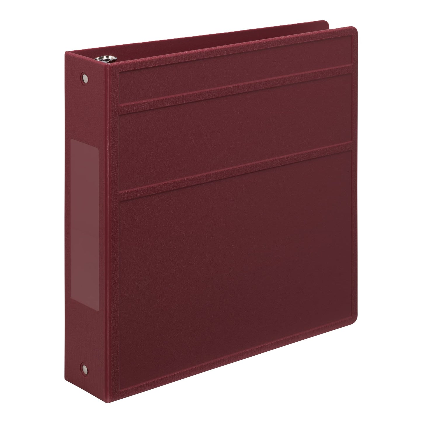 Carstens 2-Inch Heavy Duty 3-Ring Binder - Side Opening, Wine, Durable Plastic, Precision No-Gap Rings, Waterproof Covers, No Pockets, Holds 300 Letter-Sized Sheets, BPA-Free, Made in USA (2823-3R)