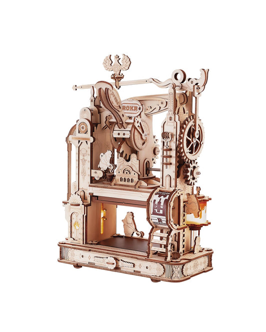 ROKR 3D Puzzle for Adults, Wooden Puzzles Classic Printing Press Model Building Kits, DIY Wood Crafts Cool Toys for Birthday, STEM Hobbies for Women Men (LK602)