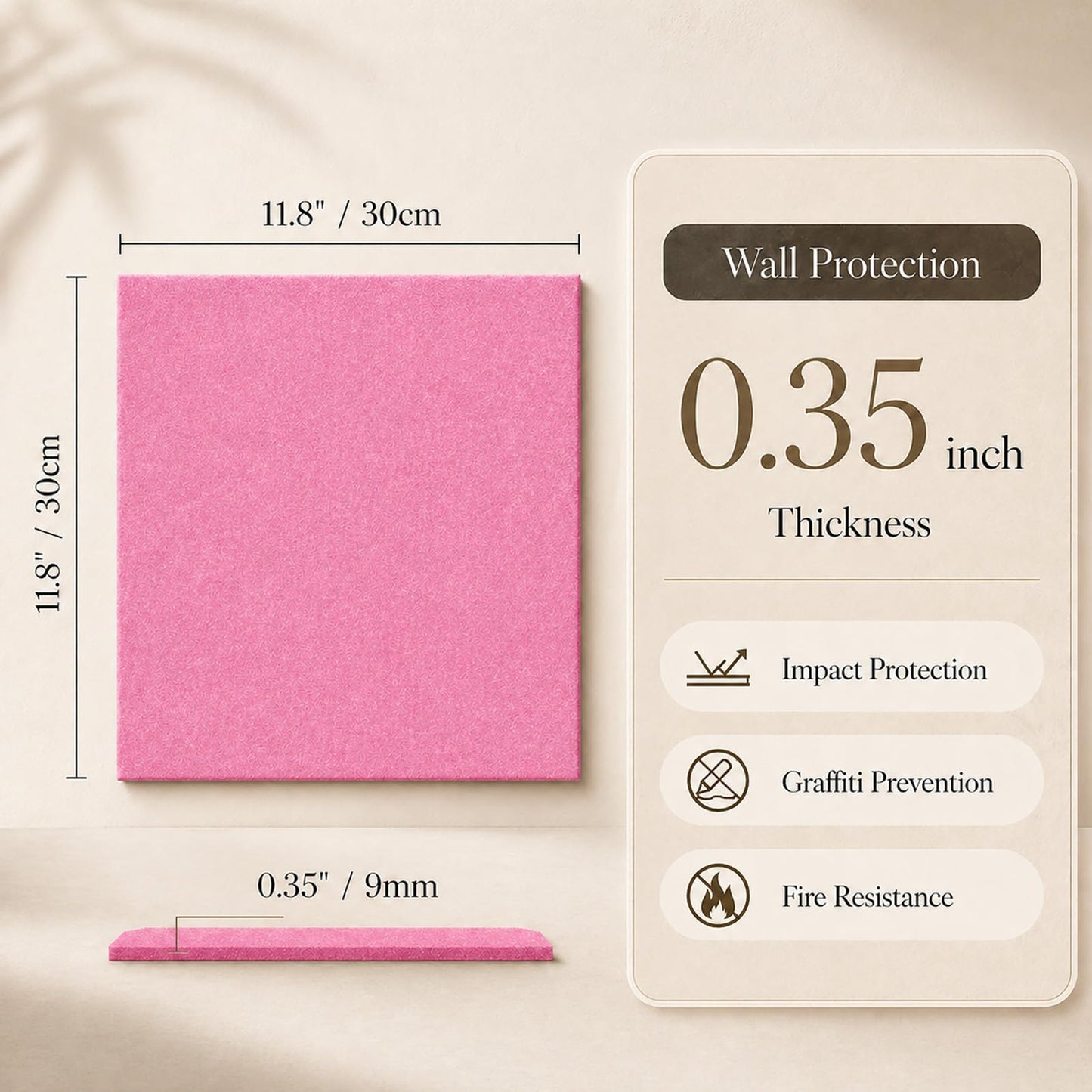 Baysola Felt Bulletin Board Panels 36 x 24 Inch Self Adhesive Wall Tiles Cork Board Alternative for Office Classroom Photos Notes 6 Pack