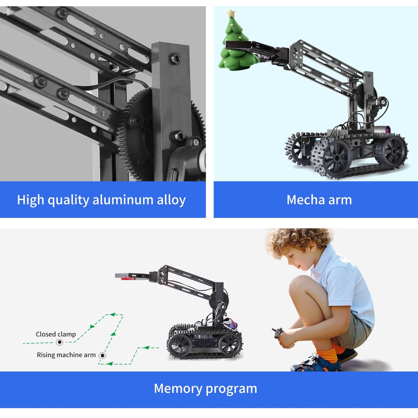 Robotic Arm Kit, Science Projects for Kids Ages 8-12, Cool Electronic Robot Kit for Boys & Girls to Learn Programming/Techology, Educational Toy Building Kits for Beginners, Xmas Birthday Gift.
