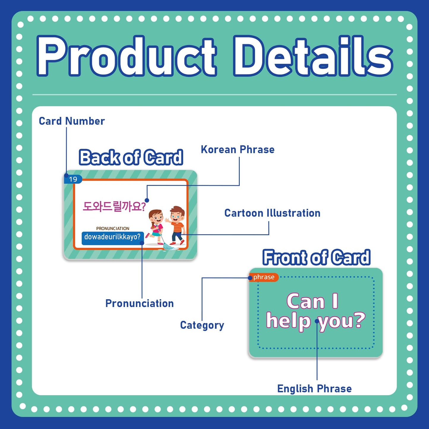 100Pcs Korean Conversational Phrase Flash Cards Korean Learning Beginner Sayings for Travel, Memory, Quick Reference Educational Bilingual Language Learning Resource Tool for Adults School Classroom