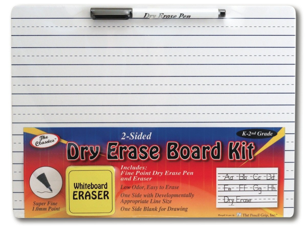 The Pencil Grip Whiteboard Kit, Dry Erase Whiteboard Kit with Black Dry Erase Pen and Eraser - TPG-388