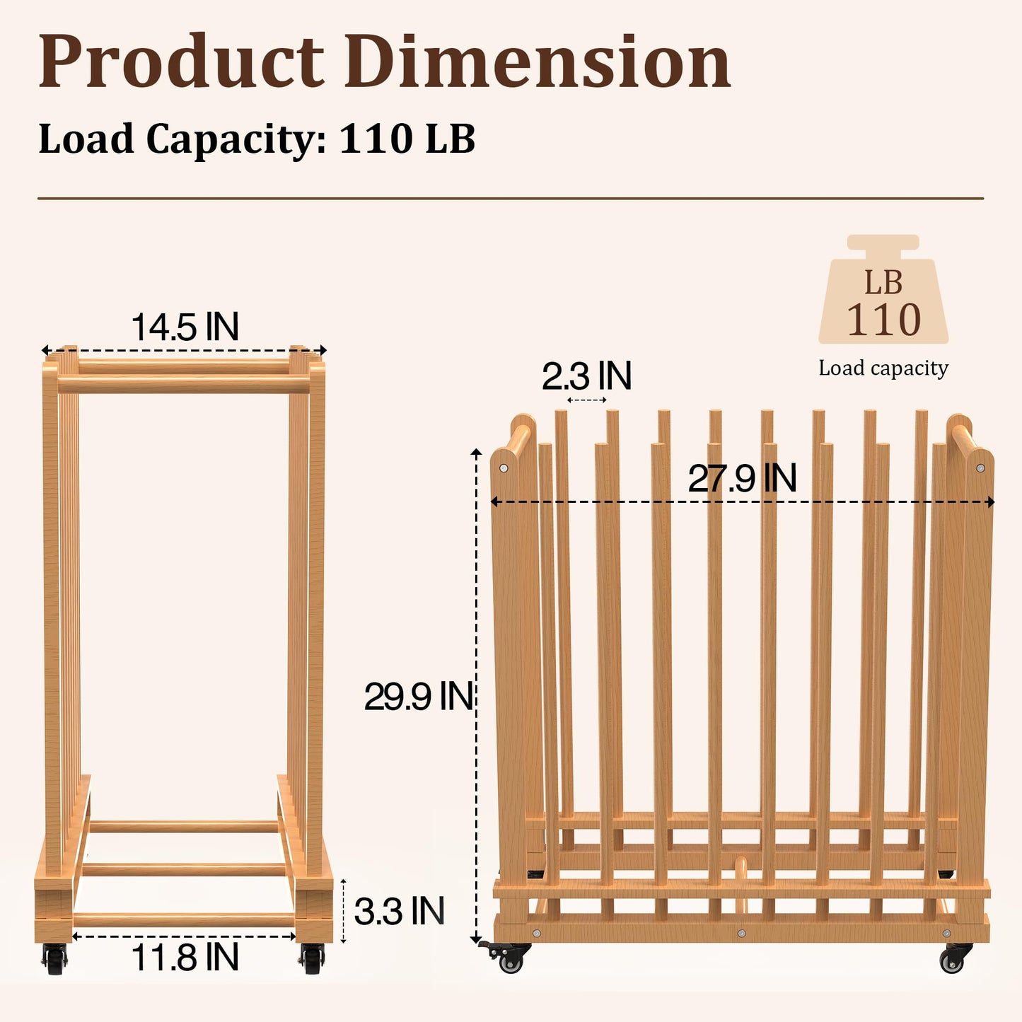 MOOFI Art Storage Rack and Art Rack Storage Organizer for Canvases, Art Drying Rack with Casters - Paint Drying Rack with Adjustable Uprights for Art, Canvas Boards, Frames, Panels, Posters & Prints