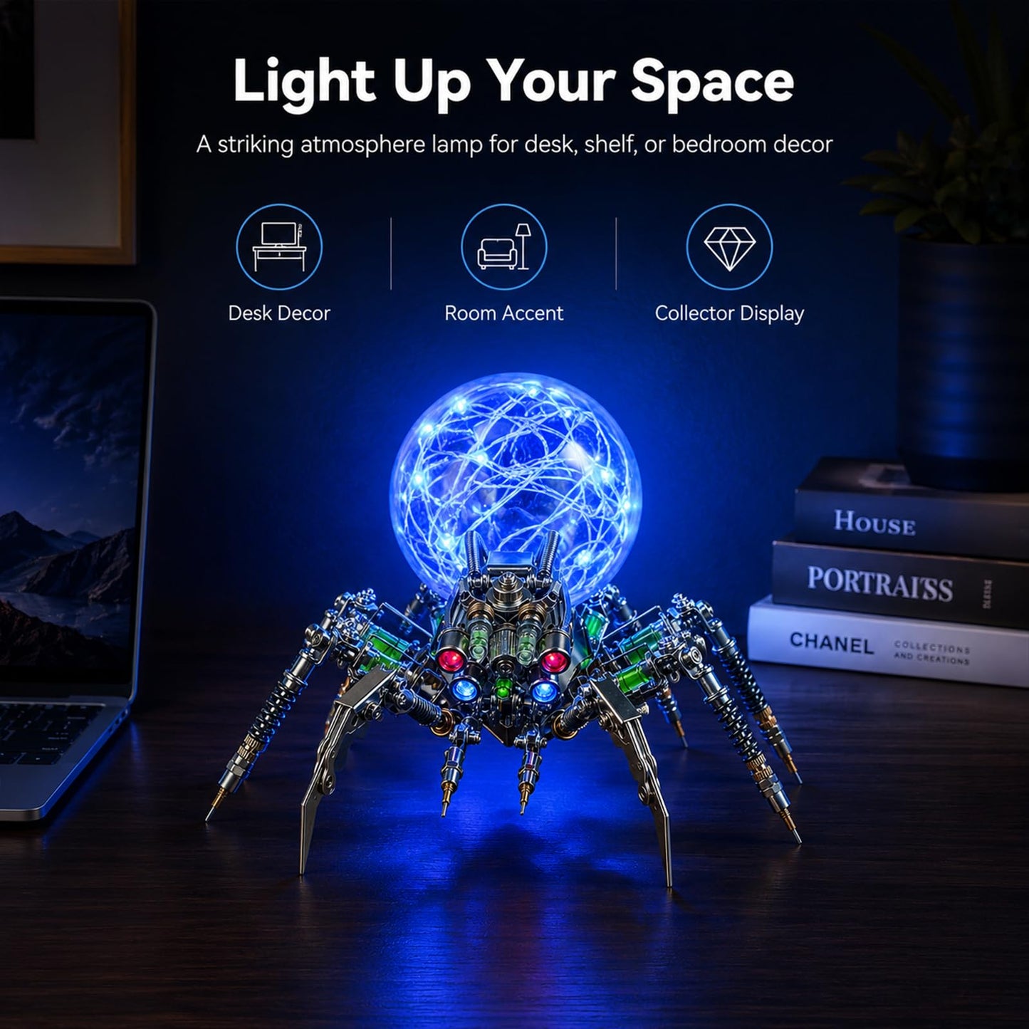 3D Metal Puzzle for Adults,Spider Puzzle Building Set，3D Metal Model Kit, Brain Teaser Puzzles DIY Assembling for Stress Relief - High end Men's Gift