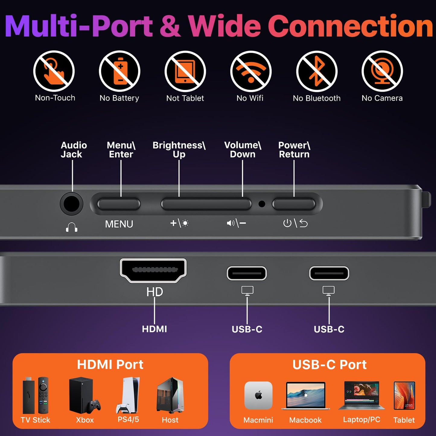 cocopar Portable Monitor 17.3 Inch 4K UHD 60Hz 150% sRGB Travel Monitor with Speaker HDMI USB-C Second Screen for Laptop MacBook Surface PC Xbox PS4/5, VESA Mountable, with Kickstand