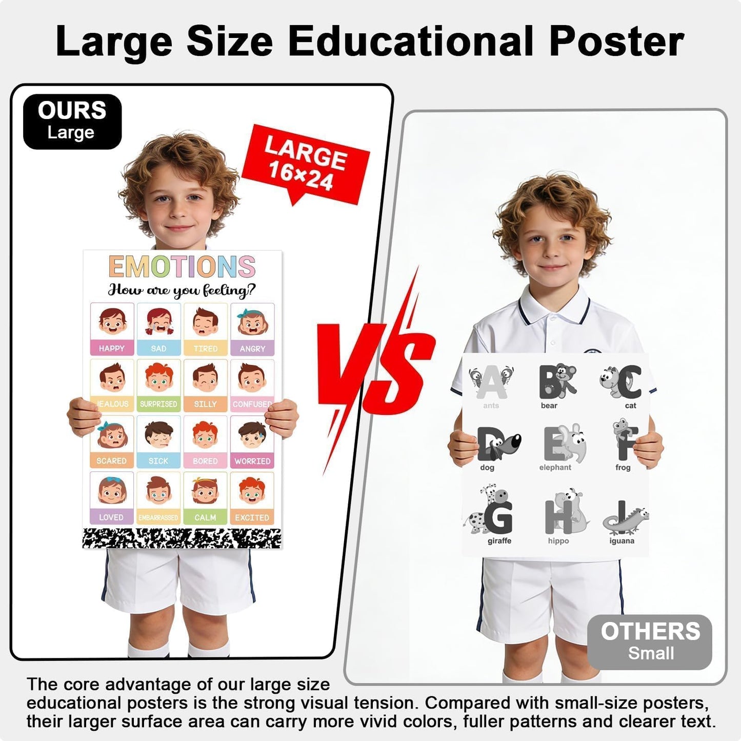 16 Pcs 16”x24” Large Educational Posters for Classroom Decor-Educational Poster for Toddlers 1-3 Learning Poster for Boys Girls Ages 3-5,Kindergarten Preschool Classroom Teacher Must Haves Composition