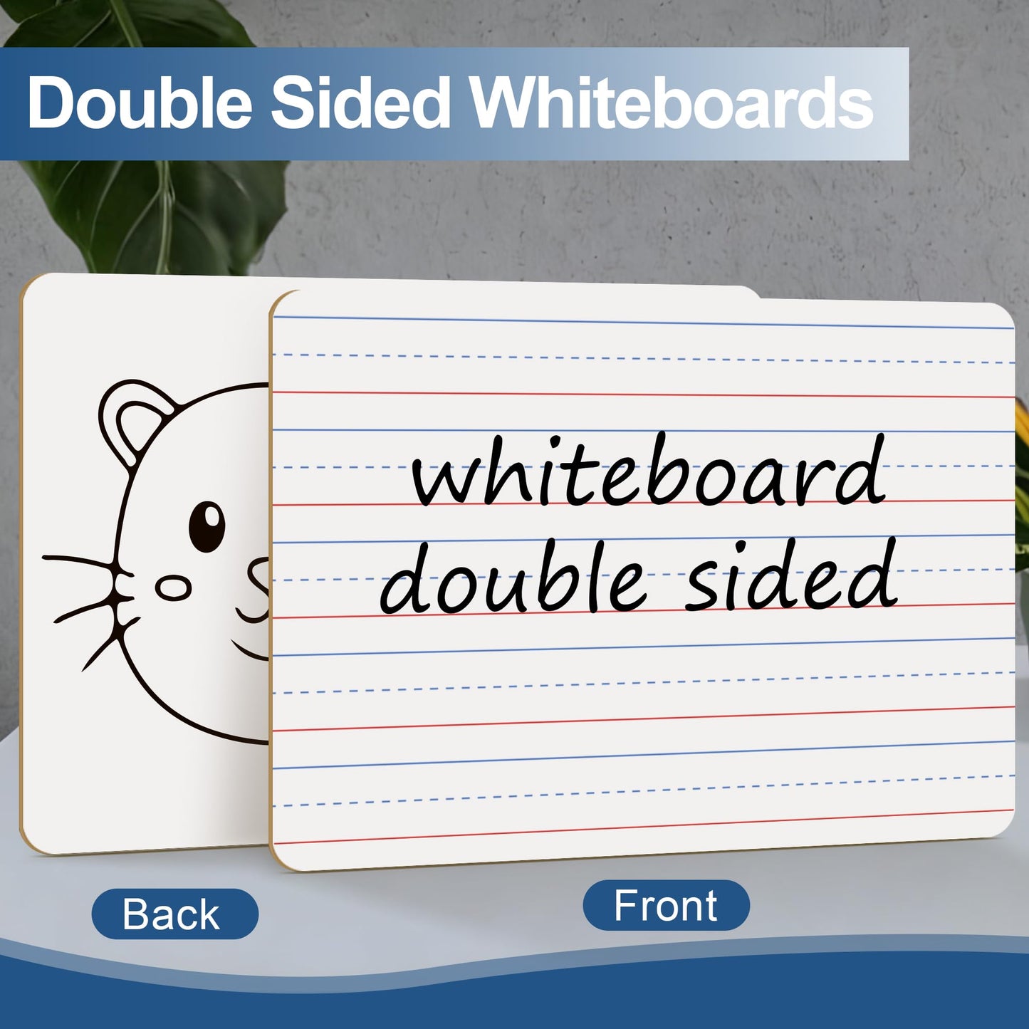 Dry Erase Boards, 30 Pack 9 x 12 Inch Mini Portable Practice White Boards with 30 Markers, 30 Erasers, Double Sided Personal Small Whiteboards with Lines for Kids, Students, Teachers Classroom School