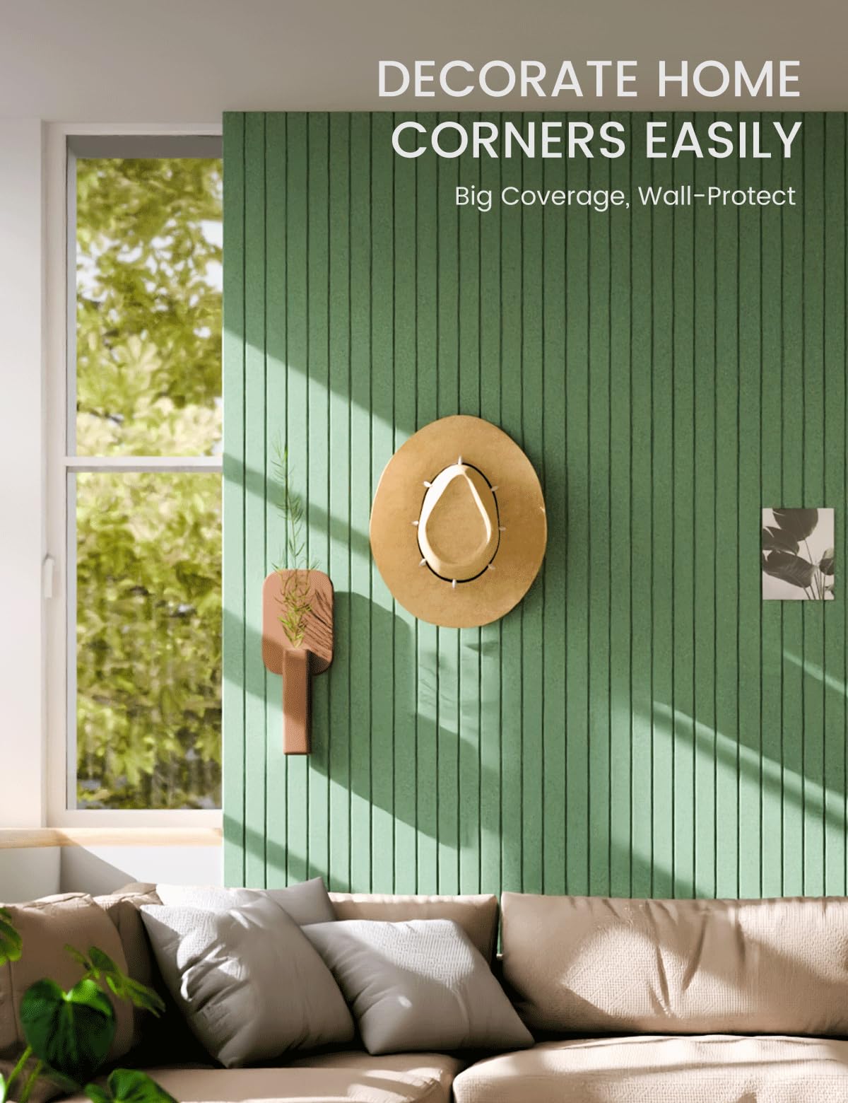 Large Felt Bulletin Board 48" x 36" Cork Board Alternative-12 Pack with 70 Safe Removable Adhesive Tabs, Cork Boards for Walls Cork Board for Home Office Classroom Pin Board-Moss Green