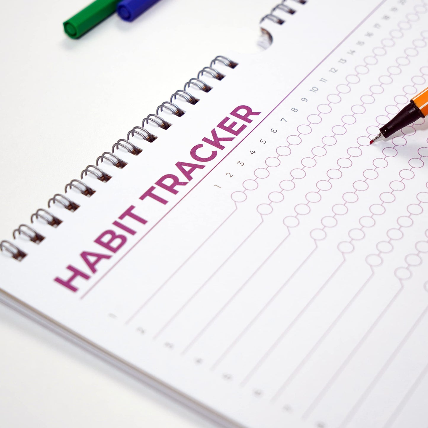 Hadigu Habit Tracker Calendar (Undated 12 Month) Colorful Motivational Design, Spiral Bound and Hanger, A4 Size (8,3"x11.7") Quality Heavy Paper, Monthly Habit Tracker Journal, Goal Tracker, Workout