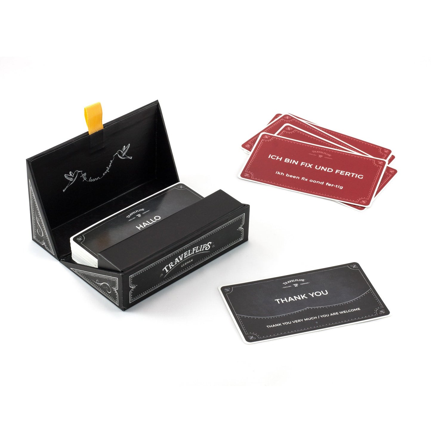 German Flash Cards - Learn German Language Vocabulary Words and Phrases - Basic Sentences for Beginners - Gift for Travelers, Kids, and Adults by Travelflips