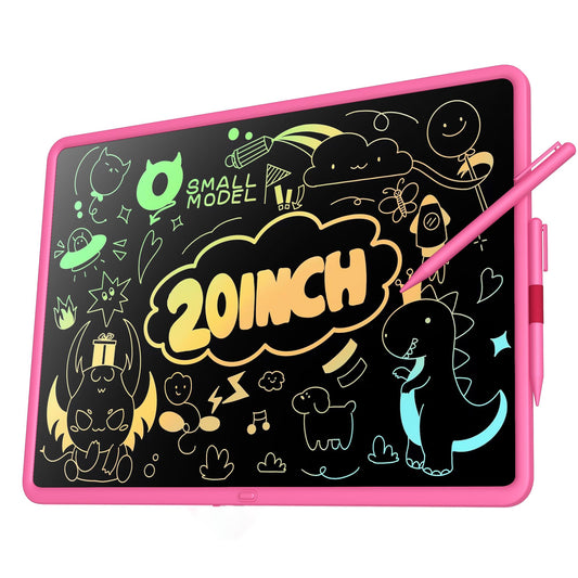 20 Inch LCD Writing Tablet for Kids, Children's Art Toys, Educational and Learning Drawing Kits, Birthday Gifts for Boys and Girs Aged 3-12+, Pink