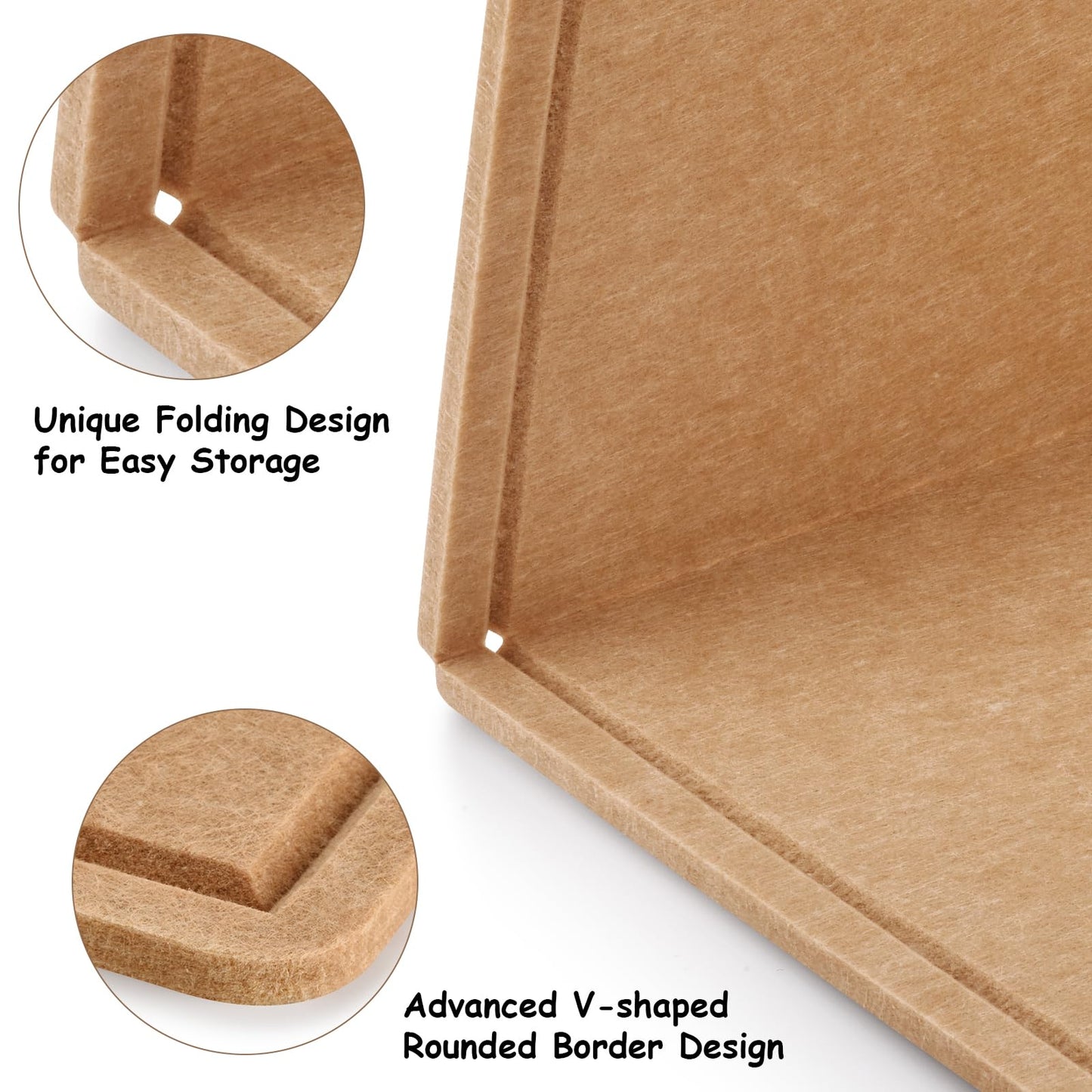 Large Bulletin Board, Foldable 72x48 Inches Cork Board Alternative, Large Felt Board Decorative Pin Board for Wall, Foldable Photo Board Self-Adhesive Vision Board with 36 Pushpins Brown