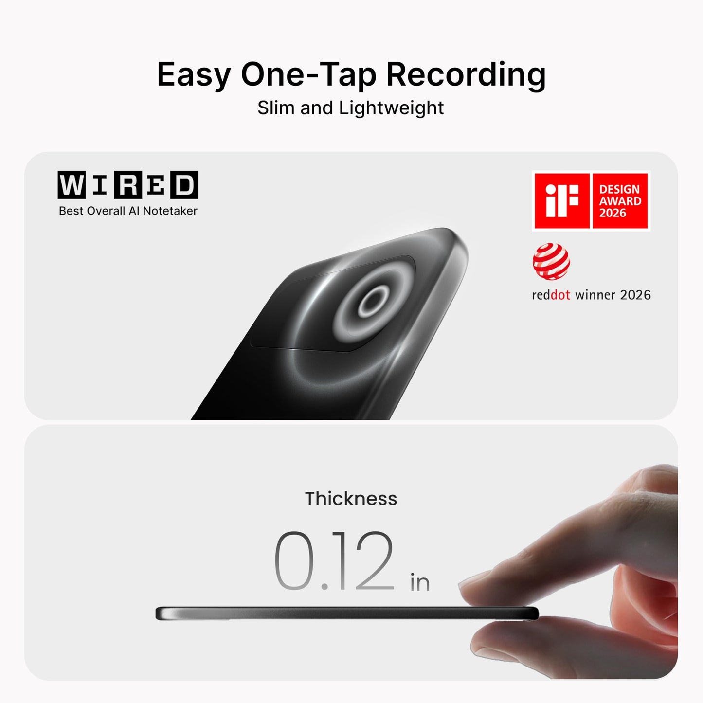 Comulytic Note Pro AI Voice Recorder, Unlimited Transcribe & Summarize, AI Note Taking Recording Device w/Case, App Control, 113 Languages for Calls, Meetings, Lectures, Interviews, Black