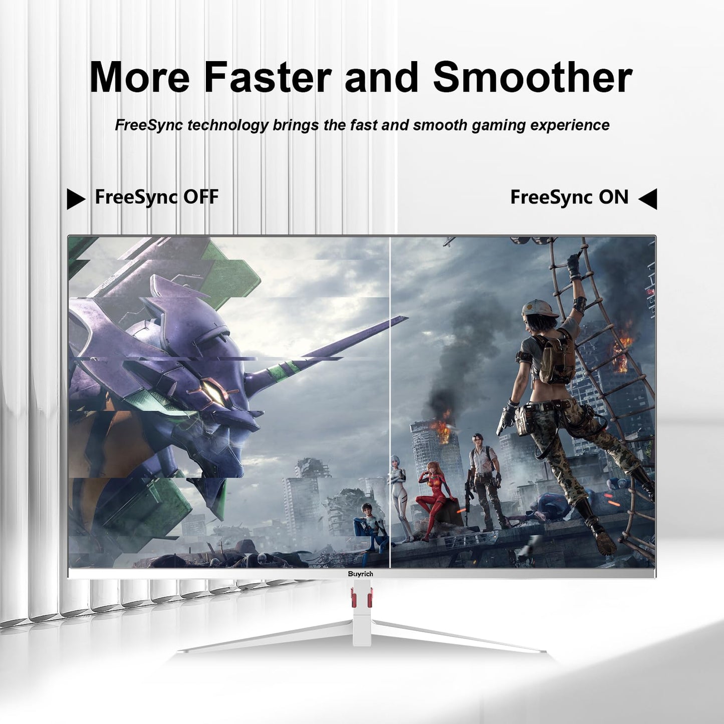 BUYRICH 27 Inch Computer Monitor 100Hz IPS FHD 1080P,Built-in Speakers, Frameless Gaming Monitor with FreeSync/G-Sync Compatible, HDR10, HDMI/DP Ports, VESA Mount, Tilt Adjustable