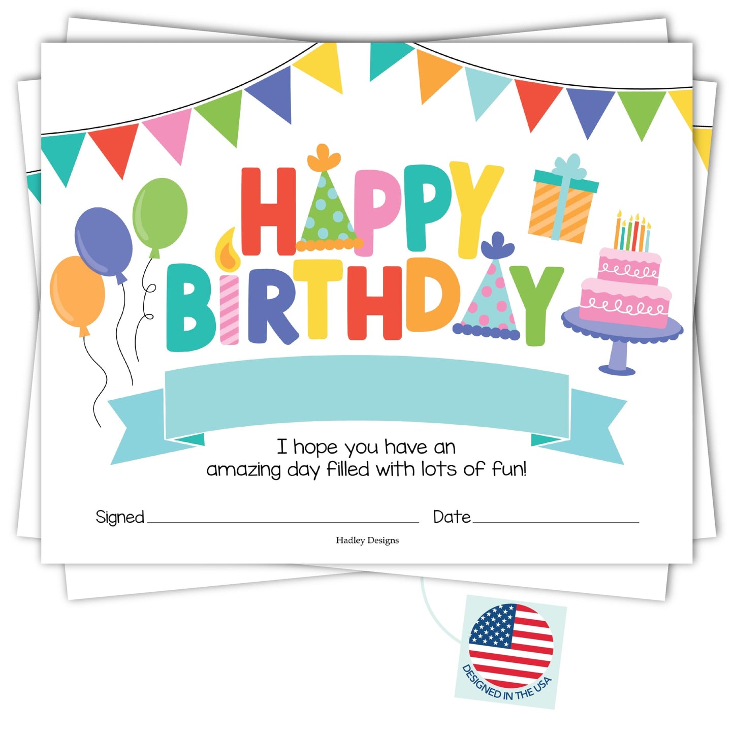 Happy Birthday Certificates for Students - 25 Student Birthday Certificates for Kids Classroom Must Haves, Teacher Supplies for Classroom Elementary, Colorful Teacher Essentials